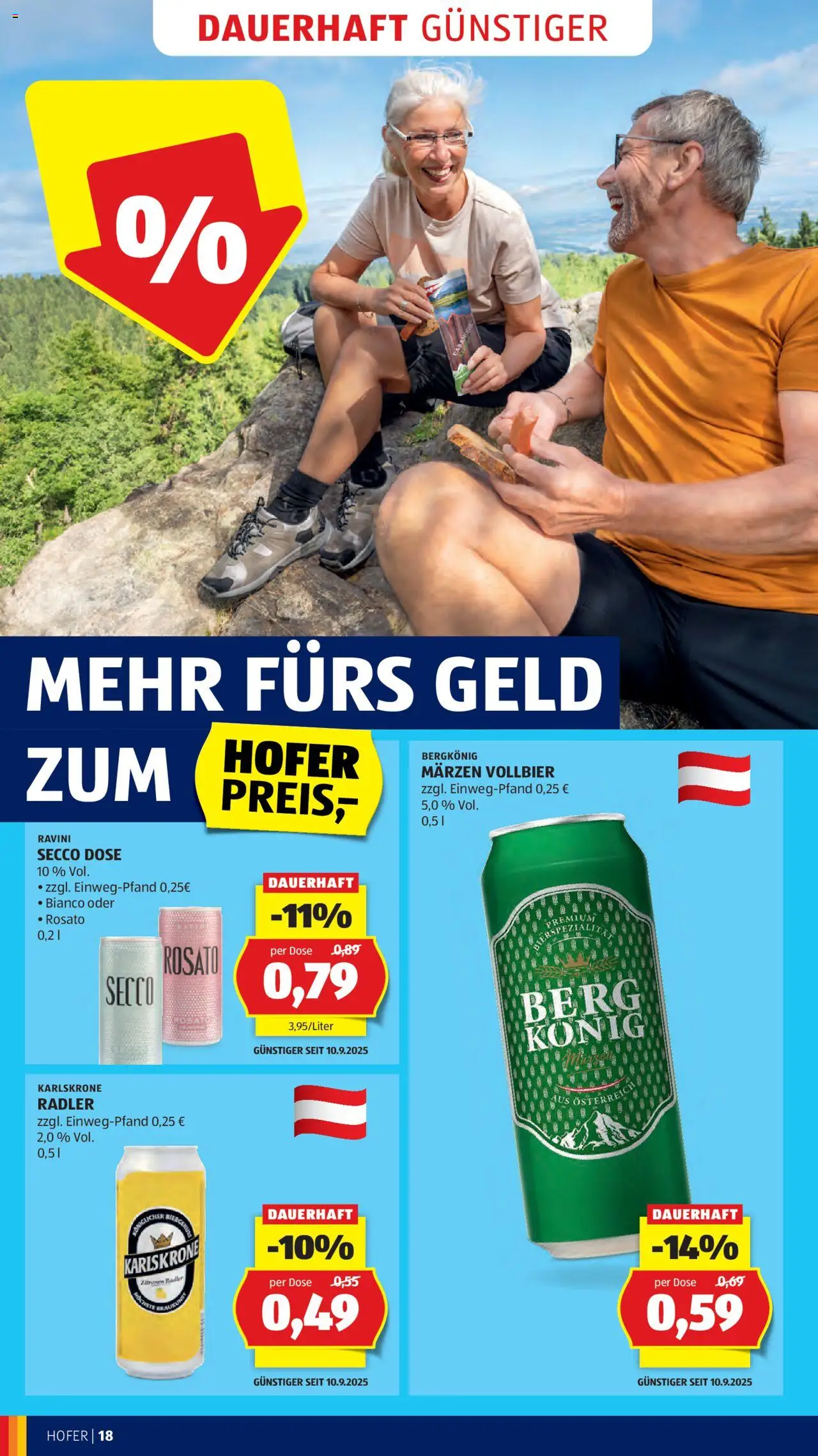 Hofer AT akciós ujság - amely érvényes a következő dátumtól: 17.10.2025 | Oldal: 20 | Termékek: Radler