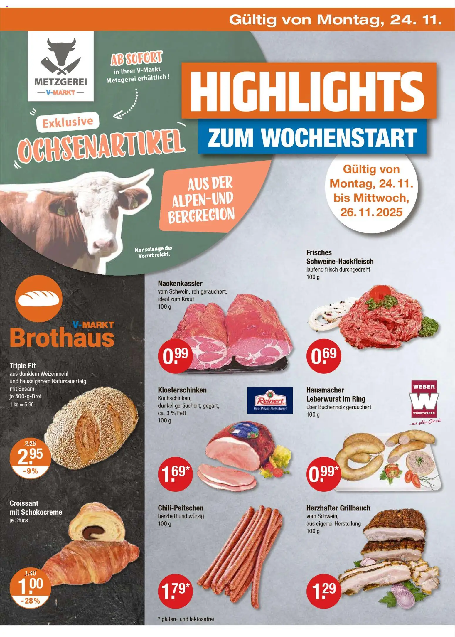 V-Markt - M&#252;nchen – gültig ab 20.11.2025 | Seite: 22 | Produkte: Weizenmehl, Croissant, Kraut