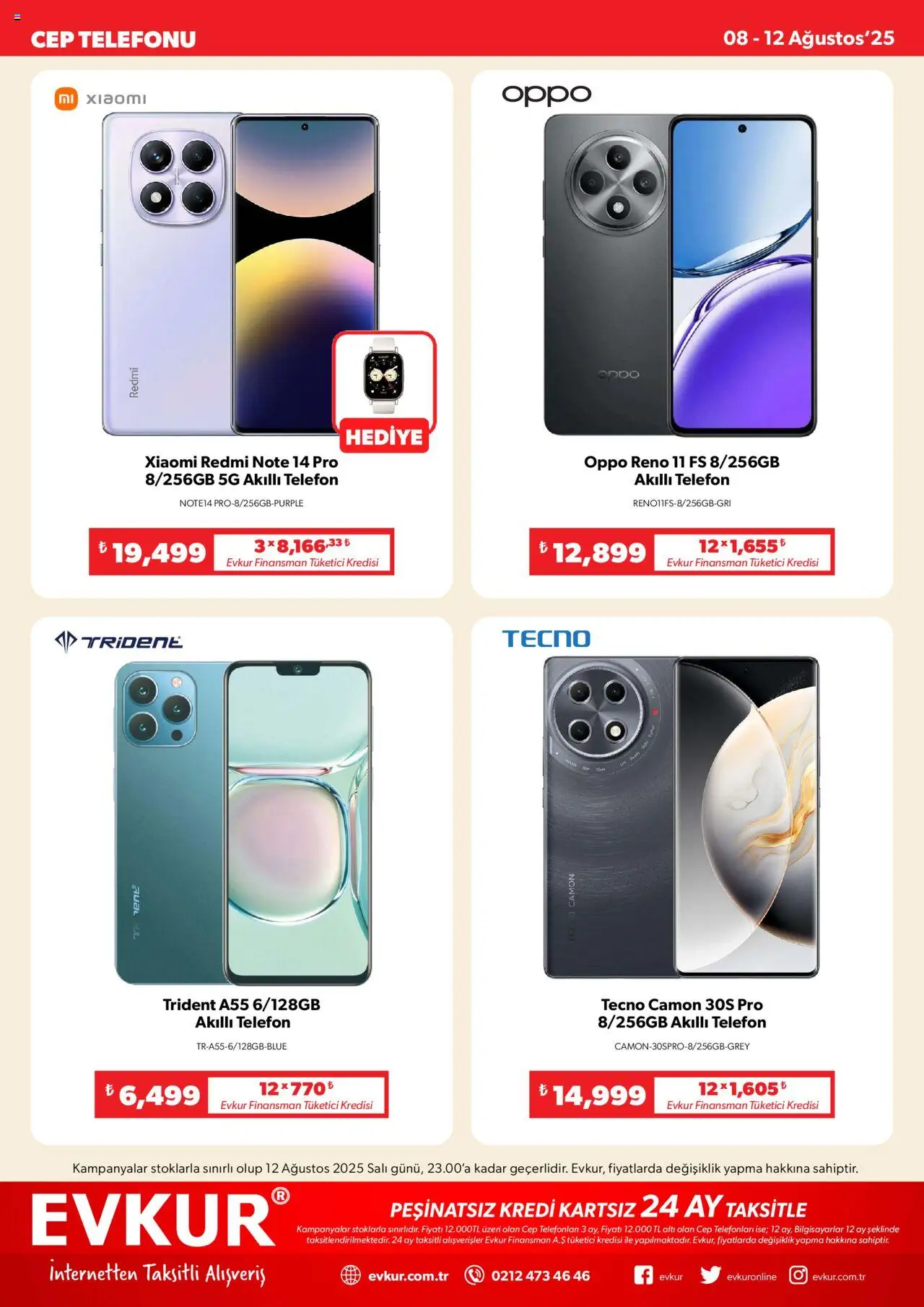 Evkur Katalog - 08.08.2025 tarihinden itibaren geçerlidir | Sayfa: 2 | Ürünler: Telefon, Akıllı telefon