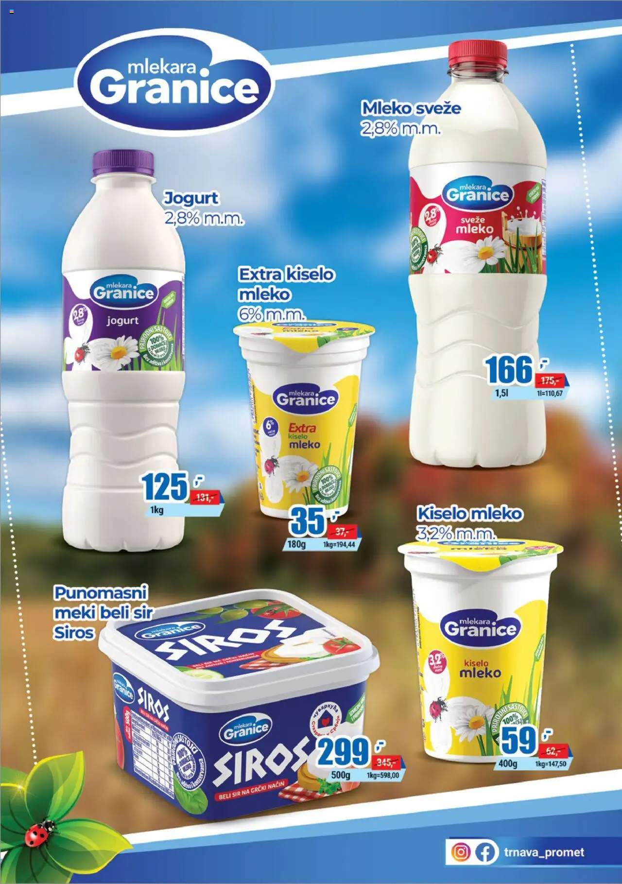 Trnava Promet katalog - važi od 15.10.2025 | Strana: 7 | Proizvode: Kiselo mleko, Sveže mleko, Mleko, Sir