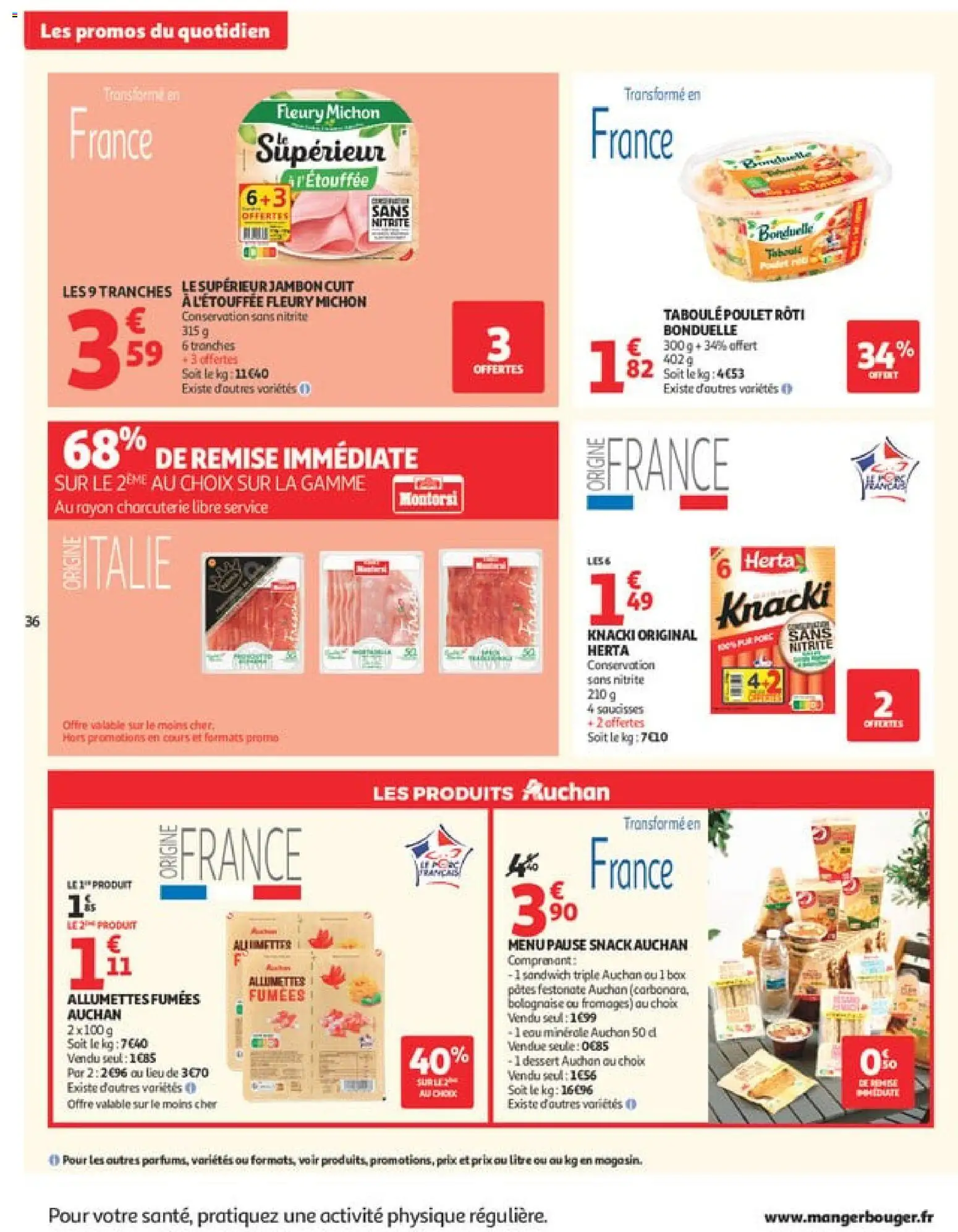 {H1} | Page: 38 | Produits: Eau minérale, Sandwich