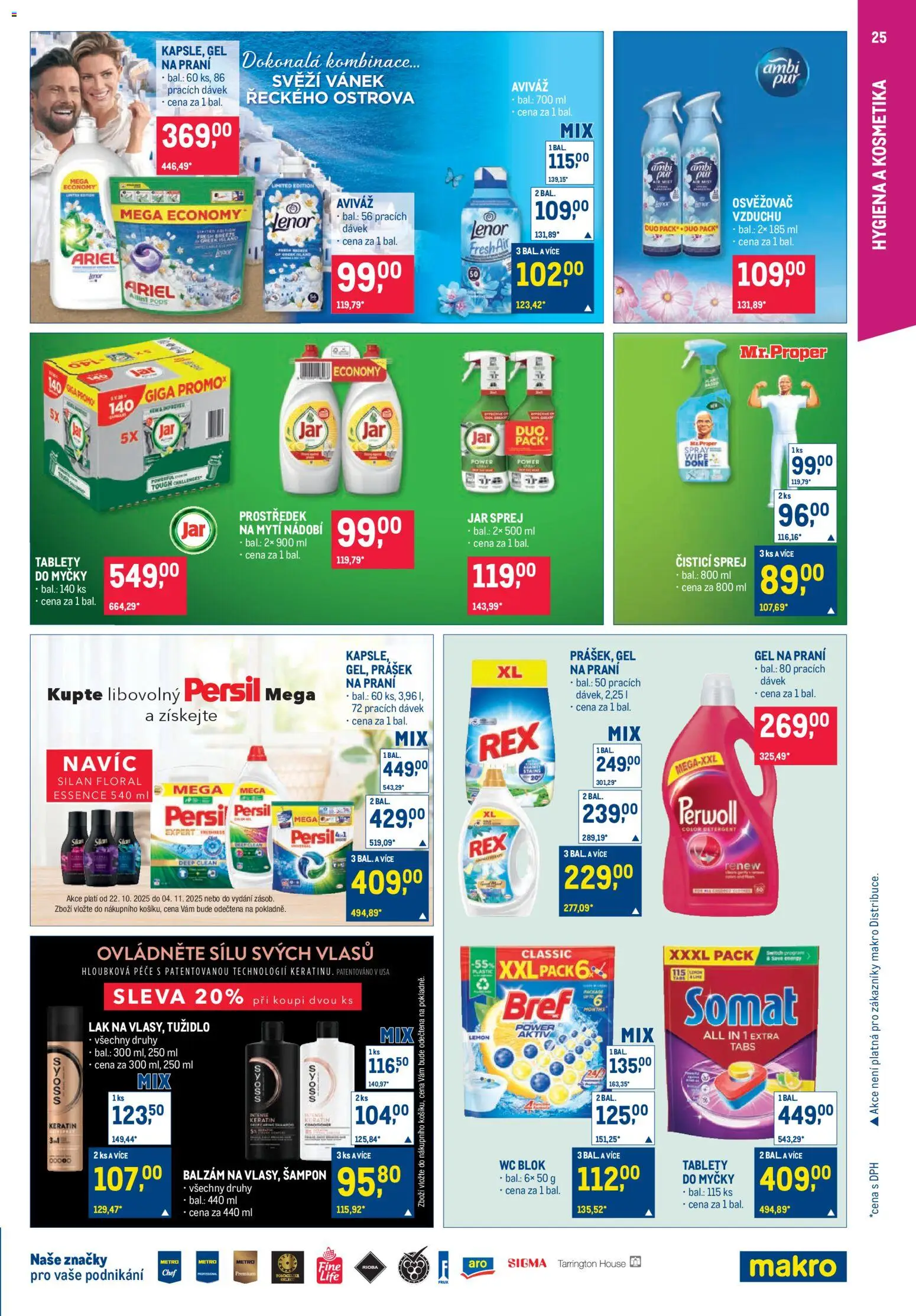 Makro leták - Pro milovníky jídla od 22.10.2025 | Strana: 25 | Produkty: Lenor, Ariel, Somat, Jar
