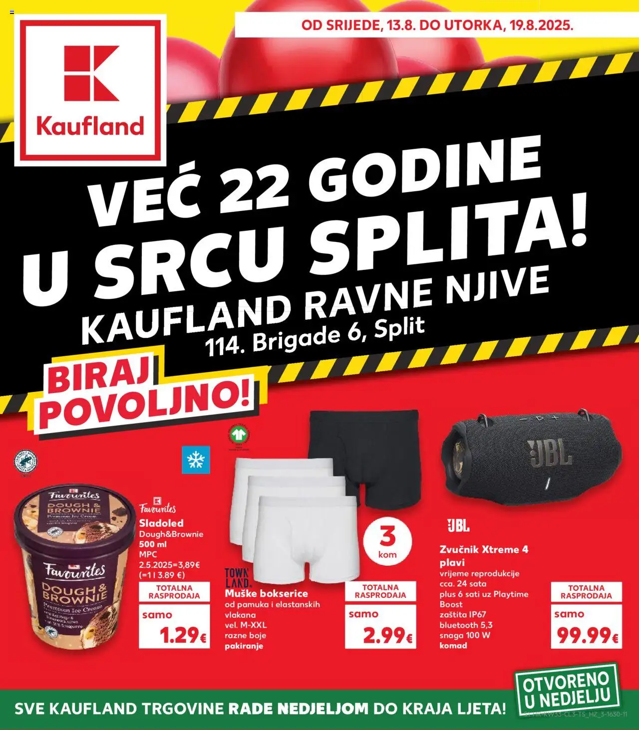 Kaufland HR akciós ujság - amely érvényes a következő dátumtól: 13.08.2025 | Oldal: 1 | Termékek: Brownie