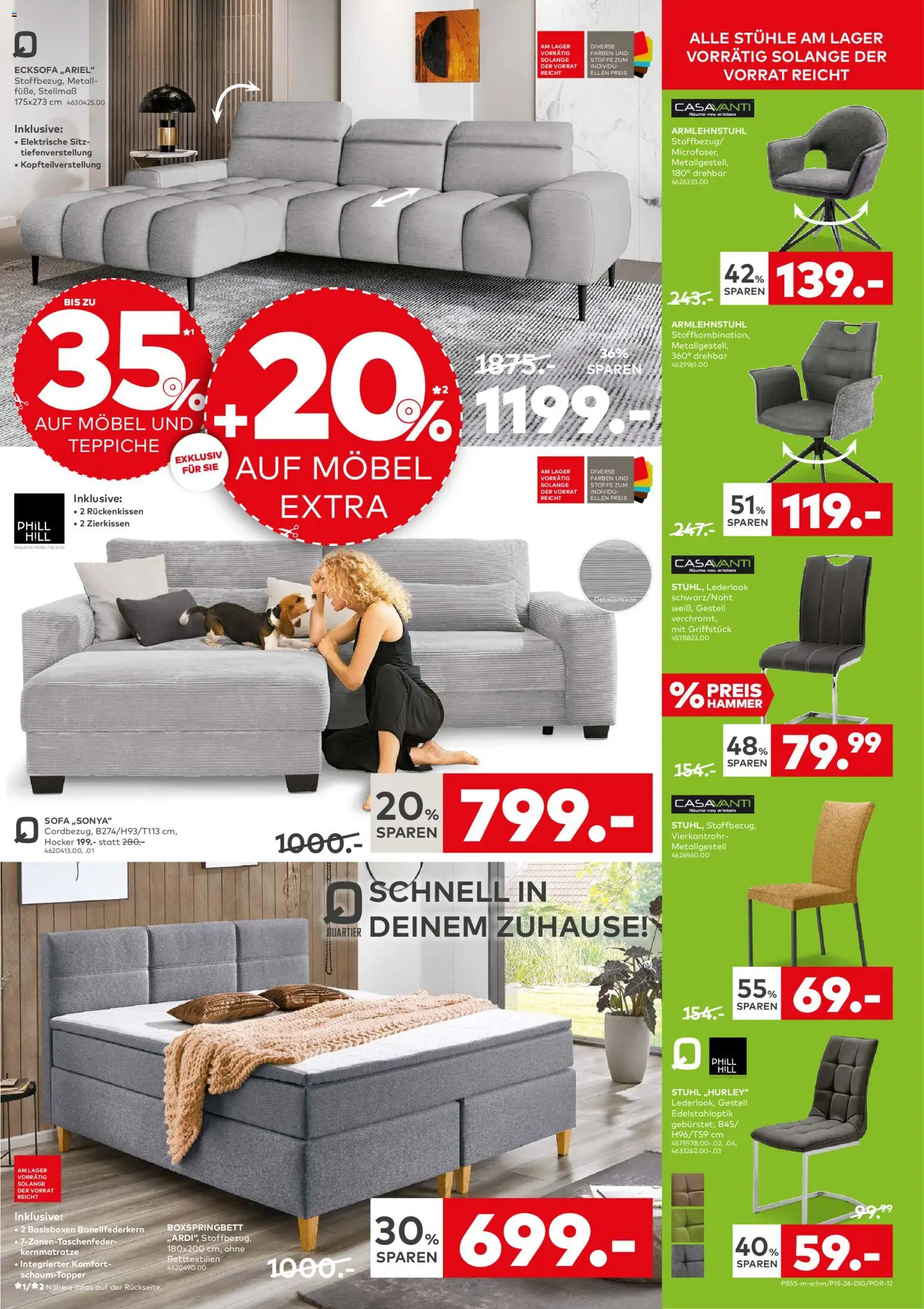 Porta! Prospekt Aachen – gültig ab 30.03.2026 | Seite: 3 | Produkte: Ecksofa, Sofa, Boxspringbett, Stuhl