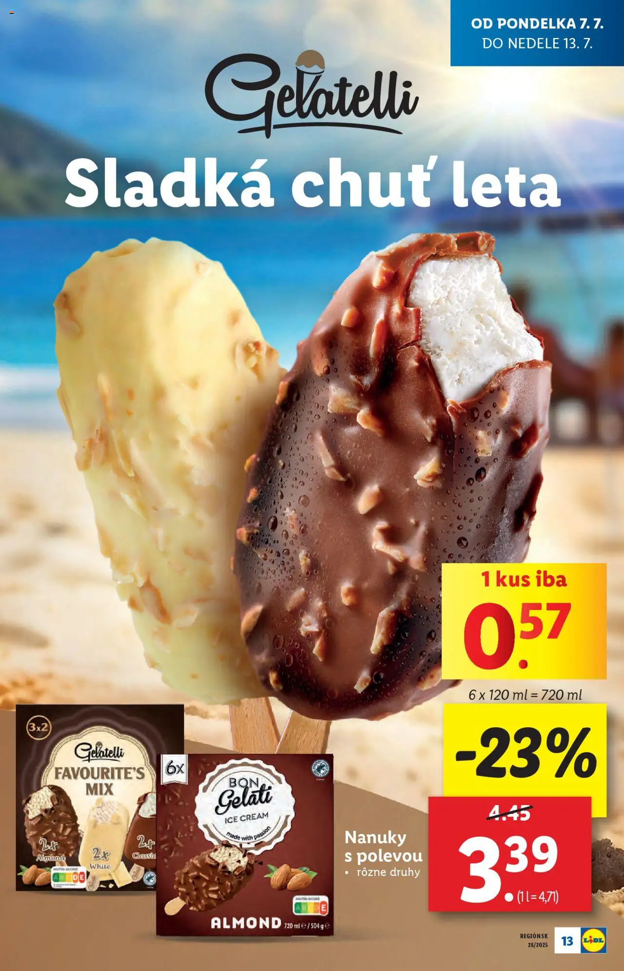 Lidl leták │ platný od 07.07.2025 | Strana: 13 | Produkty: Nanuky
