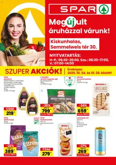 Spar Kiskunhalas üzlet megújulás - amely érvényes a következő dátumtól: 24.10.2025