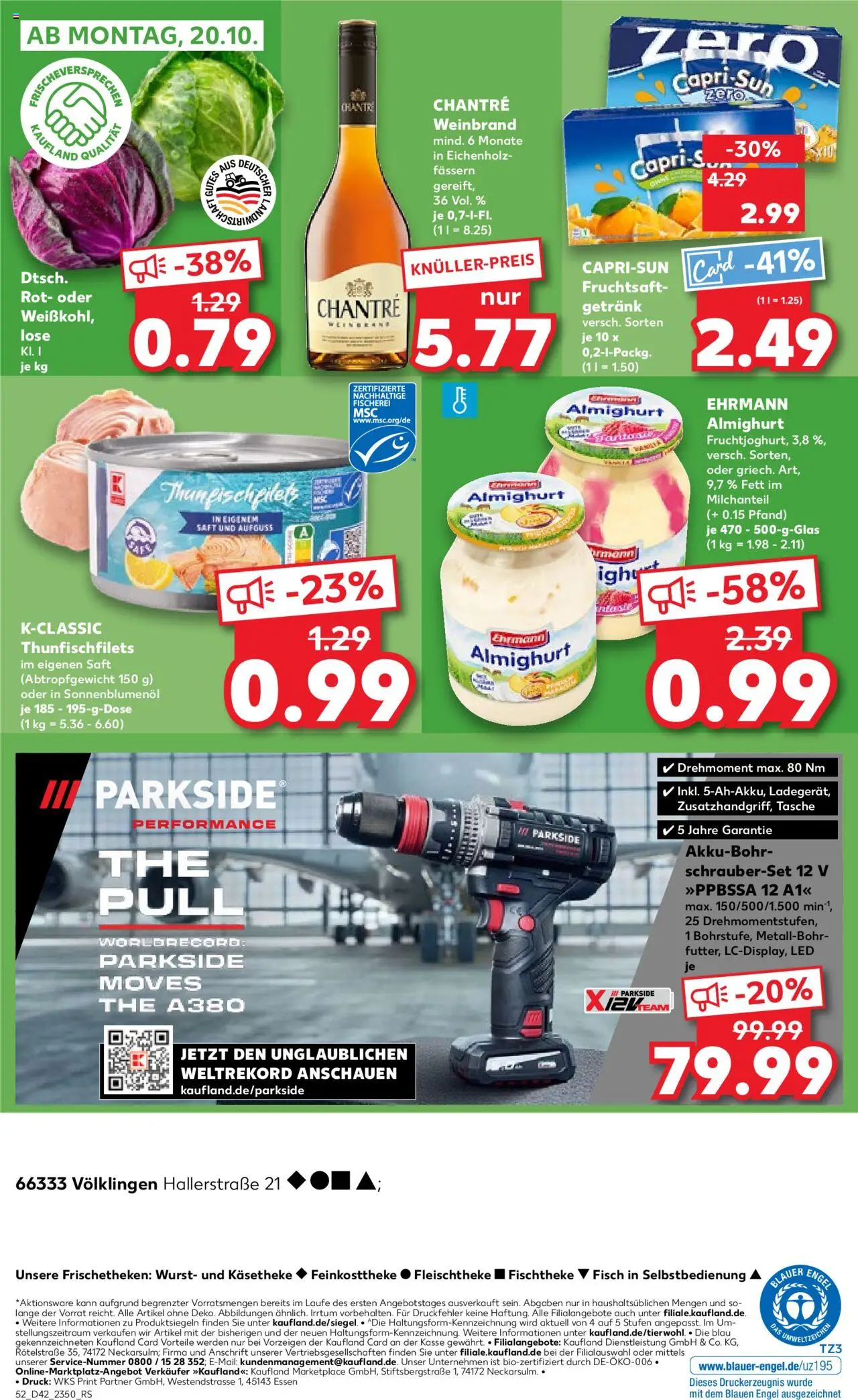 Kaufland prospekt Völklingen	 – gültig ab 16.10.2025 | Seite: 52 | Produkte: Ehrmann almighurt, Fisch, Chantré, Fruchtsaft