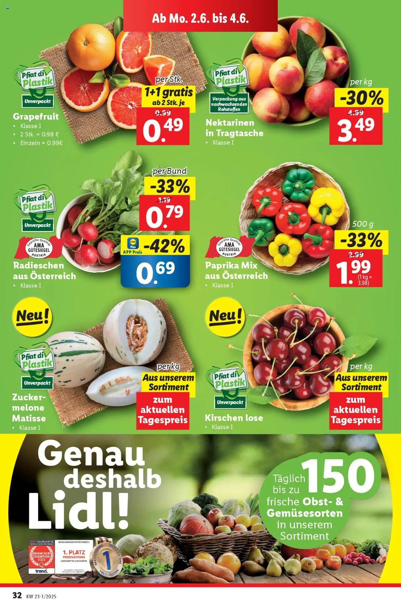 Lidl - Flugblatt gültig ab 28.05.2025 | Seite: 38 | Produkte: Grapefruit, Obst, Zucker, Melone