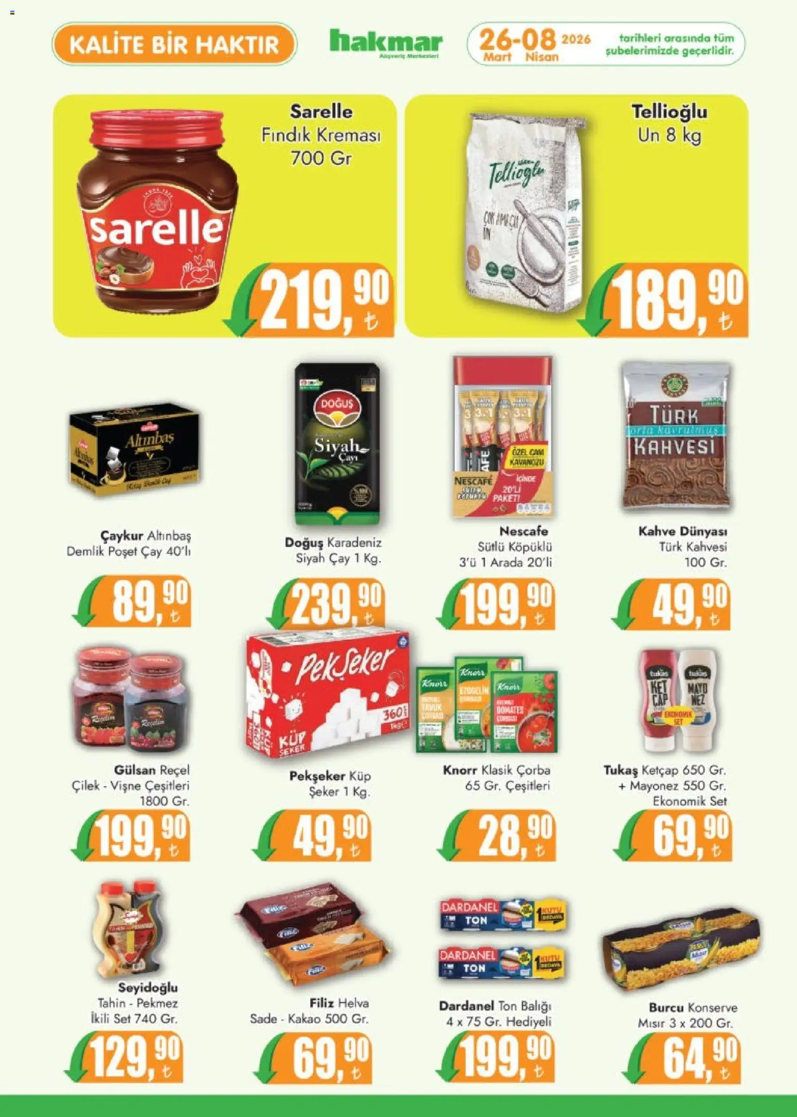 Hakmar Katalog - 26.03.2026 tarihinden itibaren geçerlidir | Sayfa: 3 | Ürünler: Kahve, Şeker, Mayo, Mısır