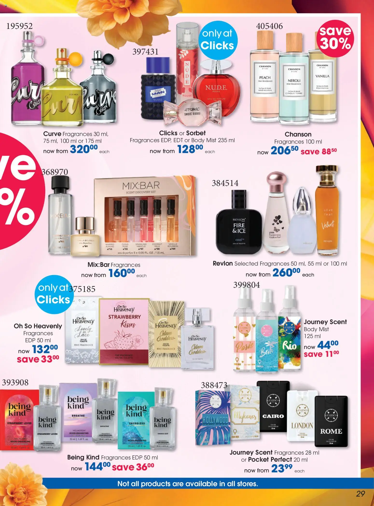 New Clicks catalogue – valid from 25.03.2026 | Page: 29 | Products: Fragrance, Peach