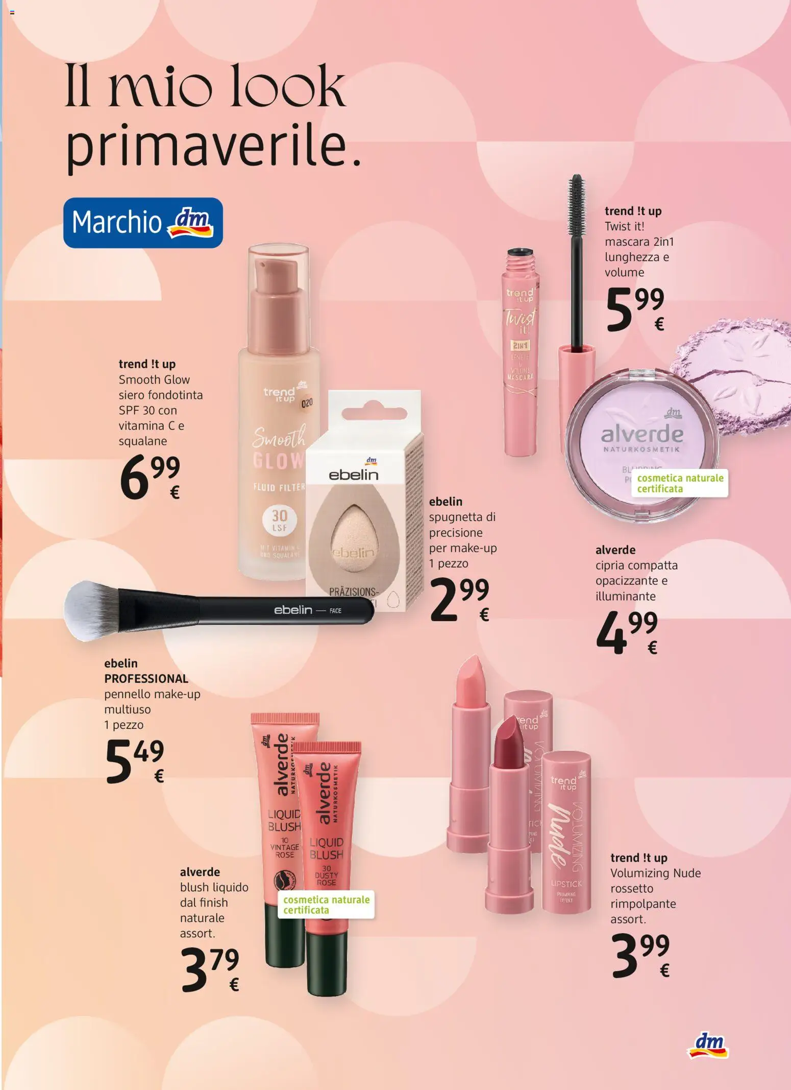 Volantino dm drogerie markt del 16.04.2026 | Pagina: 3 | Prodotti: Mascara, Rossetto, Pennello, Cipria