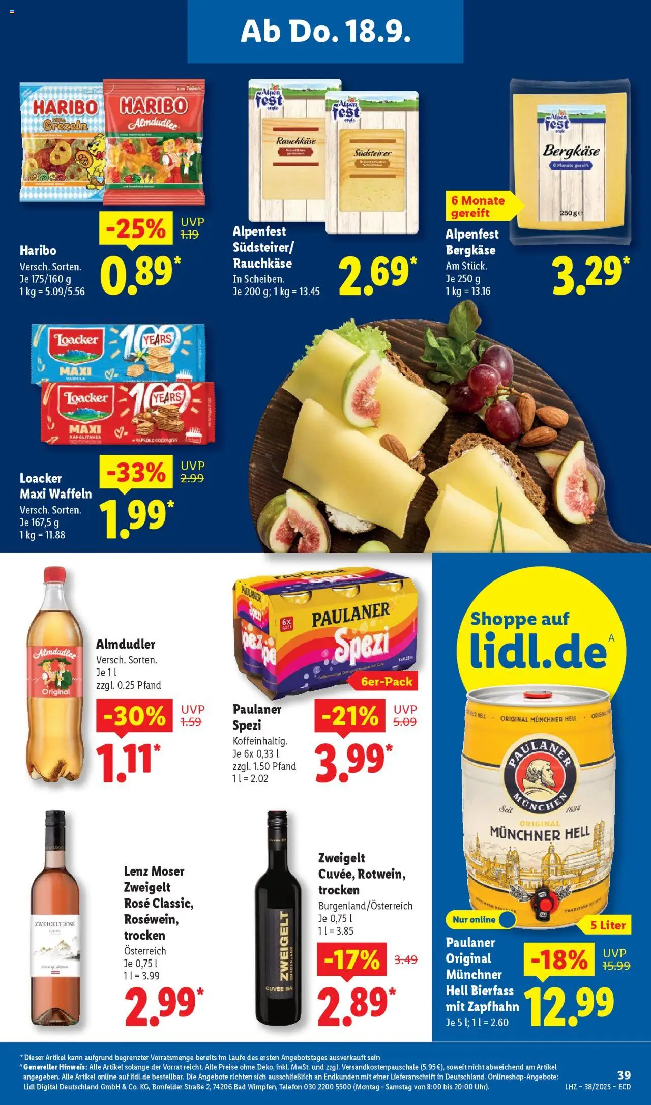Lidl Prospekt 	 – gültig ab 15.09.2025 | Seite: 55 | Produkte: Haribo, Bad, Waffeln, Paulaner