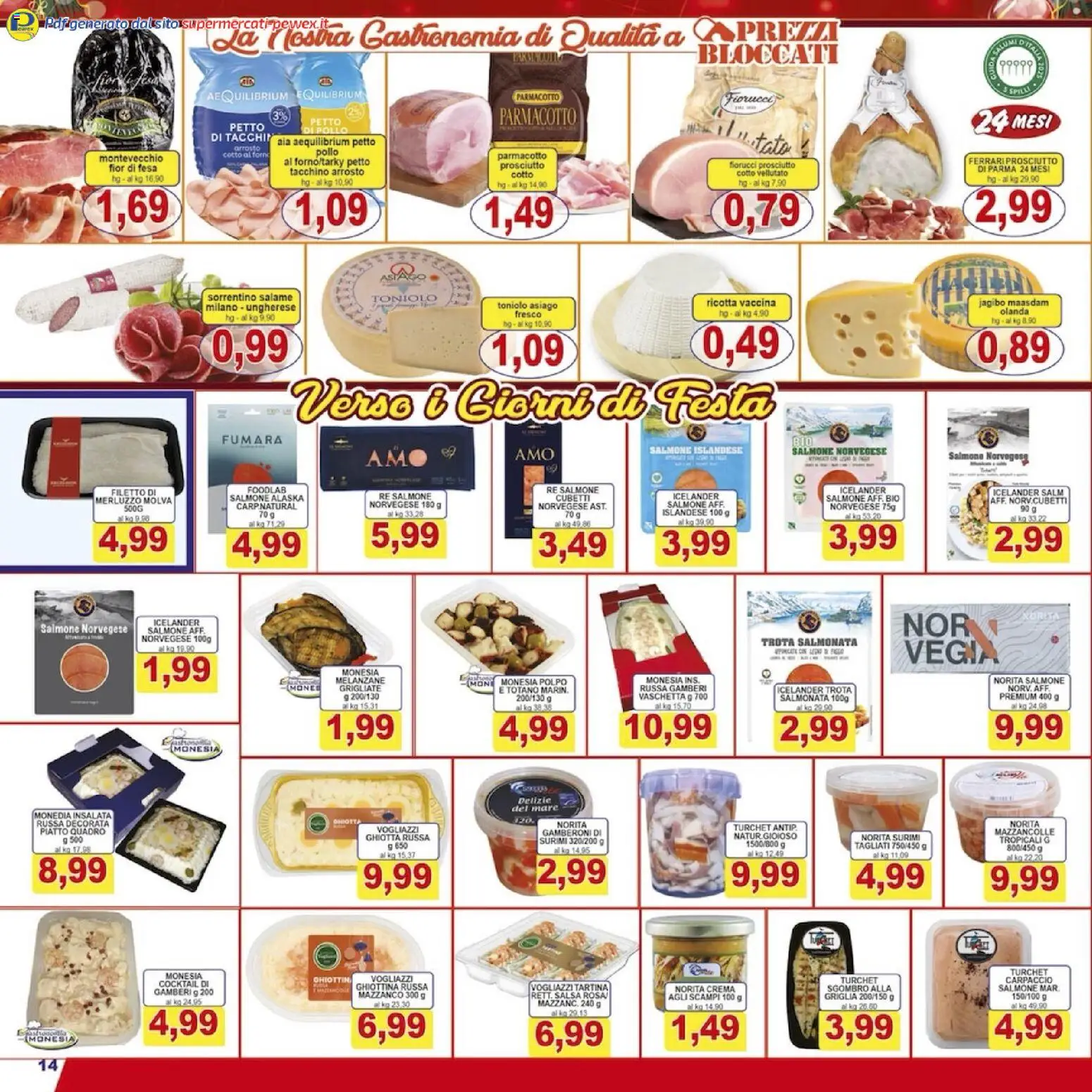 Volantino Pewex del 08.12.2025 | Pagina: 14 | Prodotti: Prosciutto Cotto, Salame, Polpo, Griglia