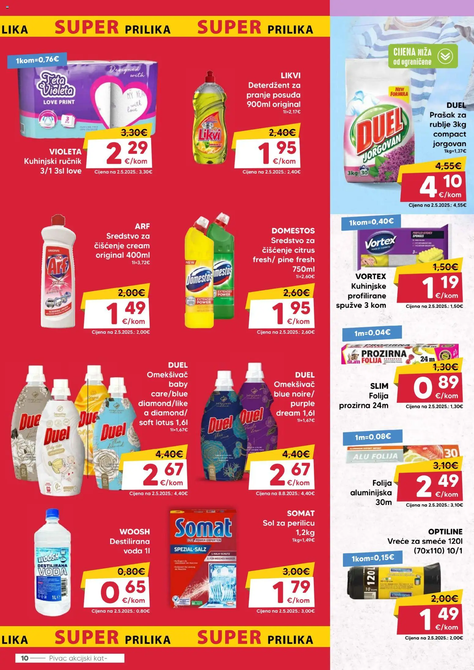Pivac katalog | vrijedi od 26.01.2026 | Stranica: 10 | Proizvodi: Destilirana voda, Vreće za smeće, Voda, Domestos