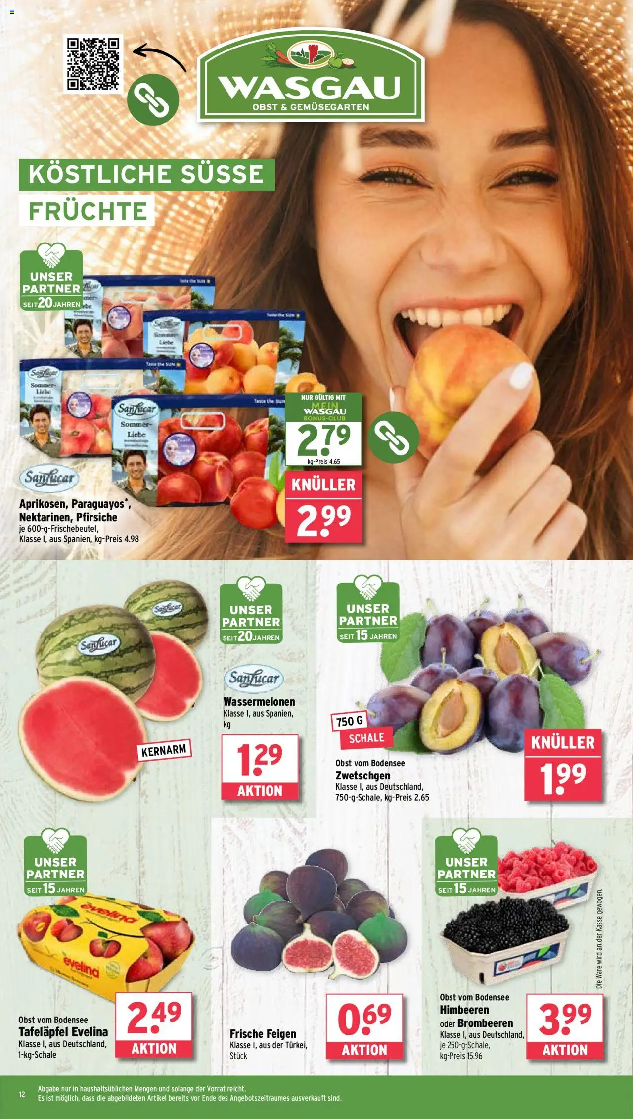 Wasgau Prospekt 	 - gültig ab dem 18.08.2025 | Seite: 12 | Produkte: Himbeeren, Zwetschgen, Obst