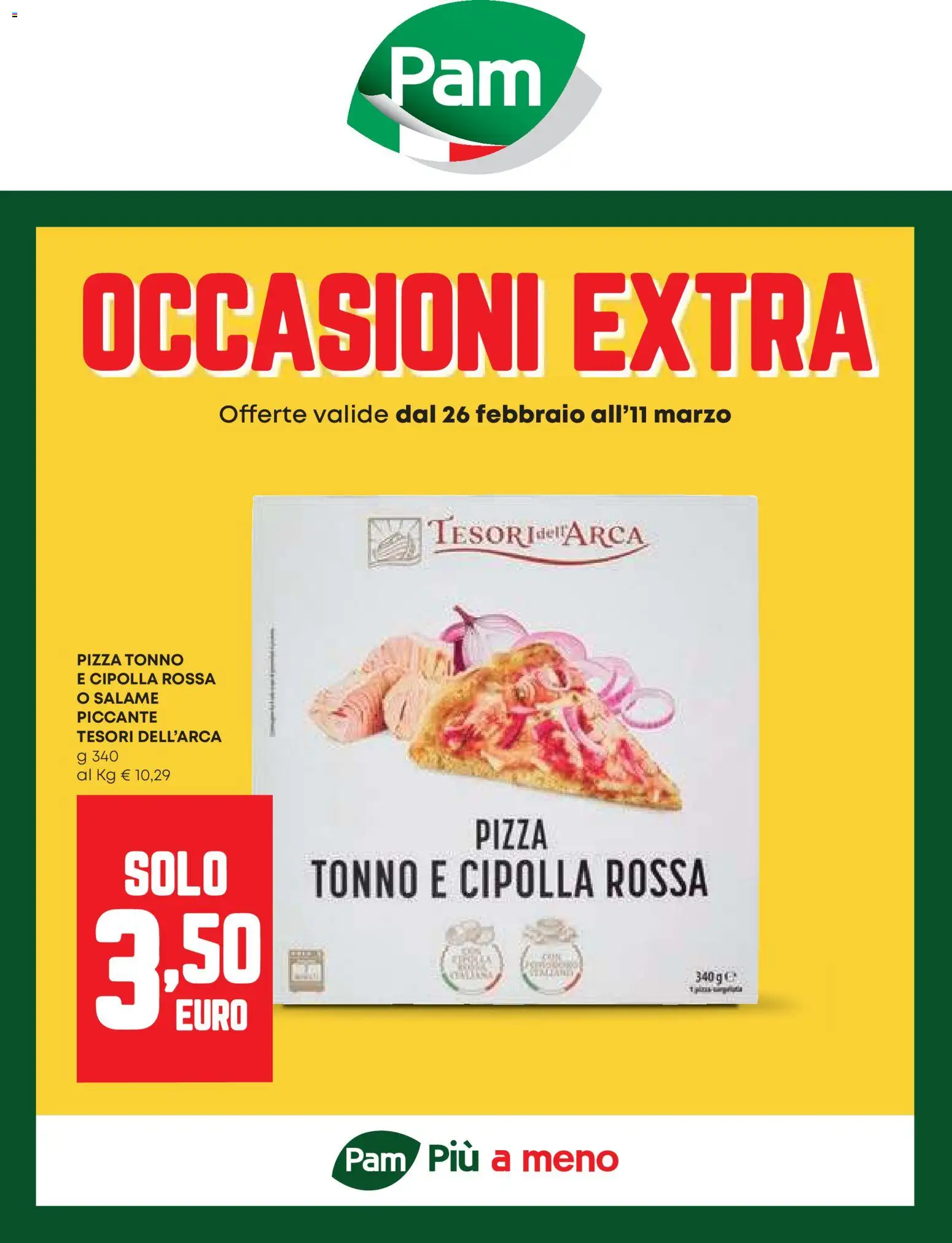 Volantino PAM del 26.02.2026 | Pagina: 1 | Prodotti: Salame, Pizza, Tonno