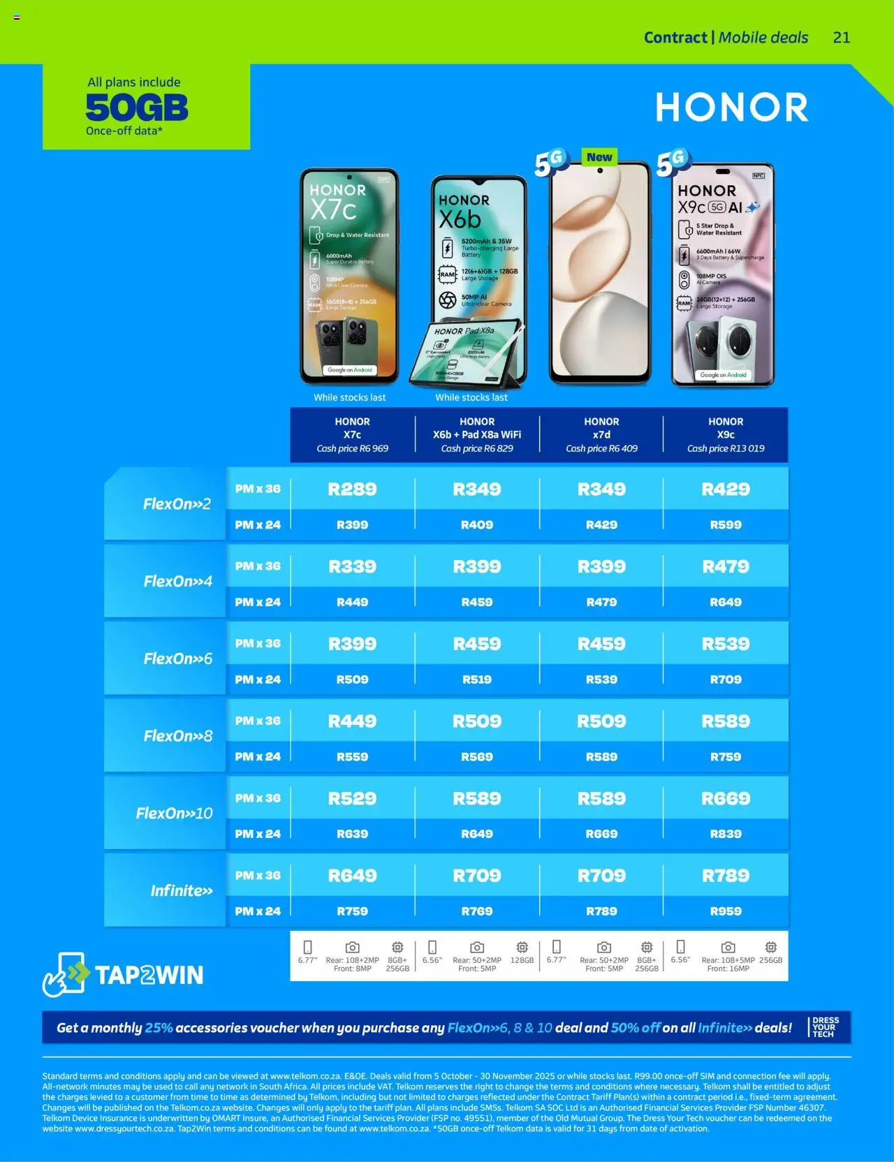 New Telkom catalogue – valid from 05.10.2025 | Page: 21 | Products: Dress, Sim, Battery, Water