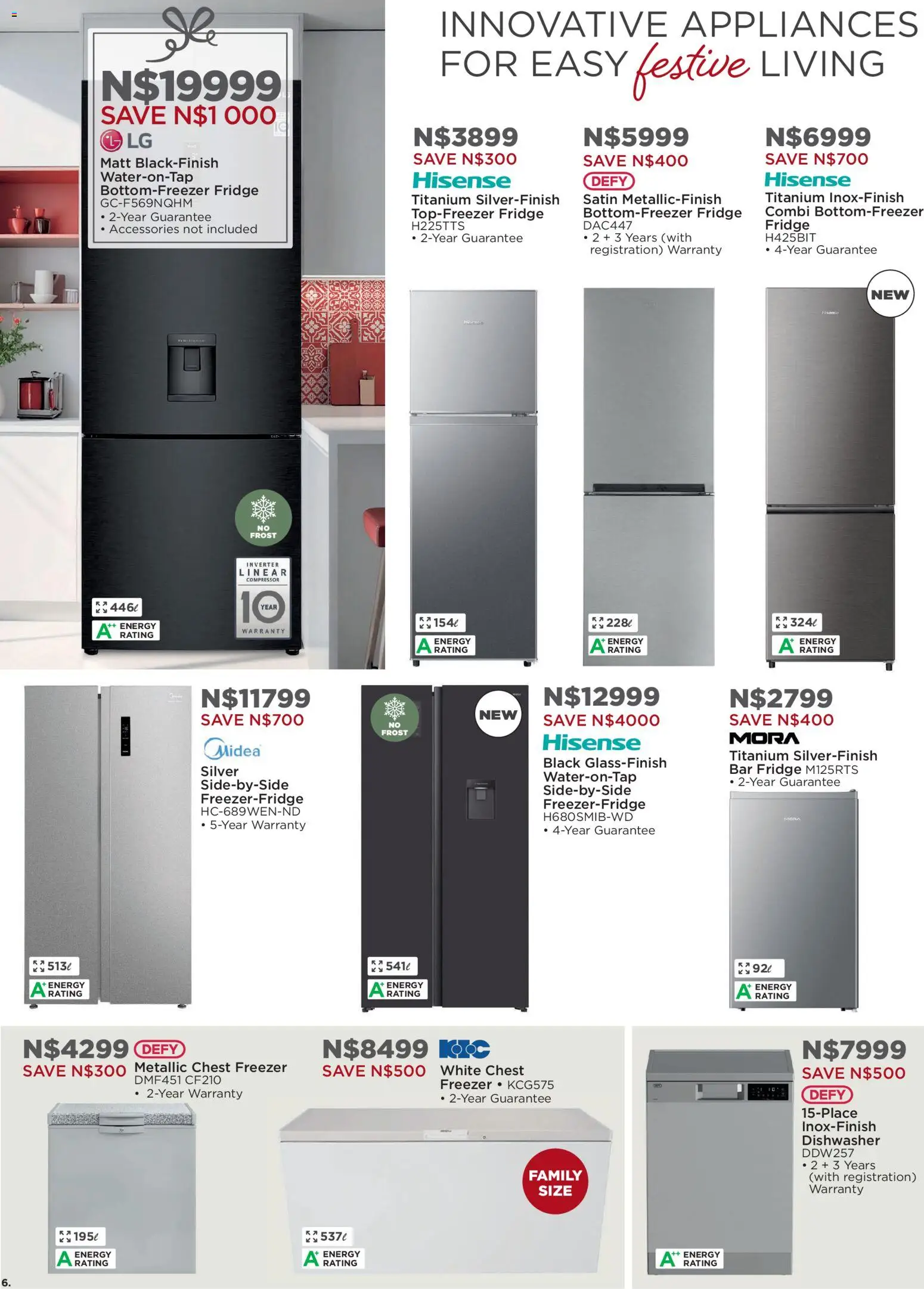 New House and Home catalogue – valid from 24.11.2025 | Page: 6 | Products: Freezer, Dishwasher, Compressor, Fridge