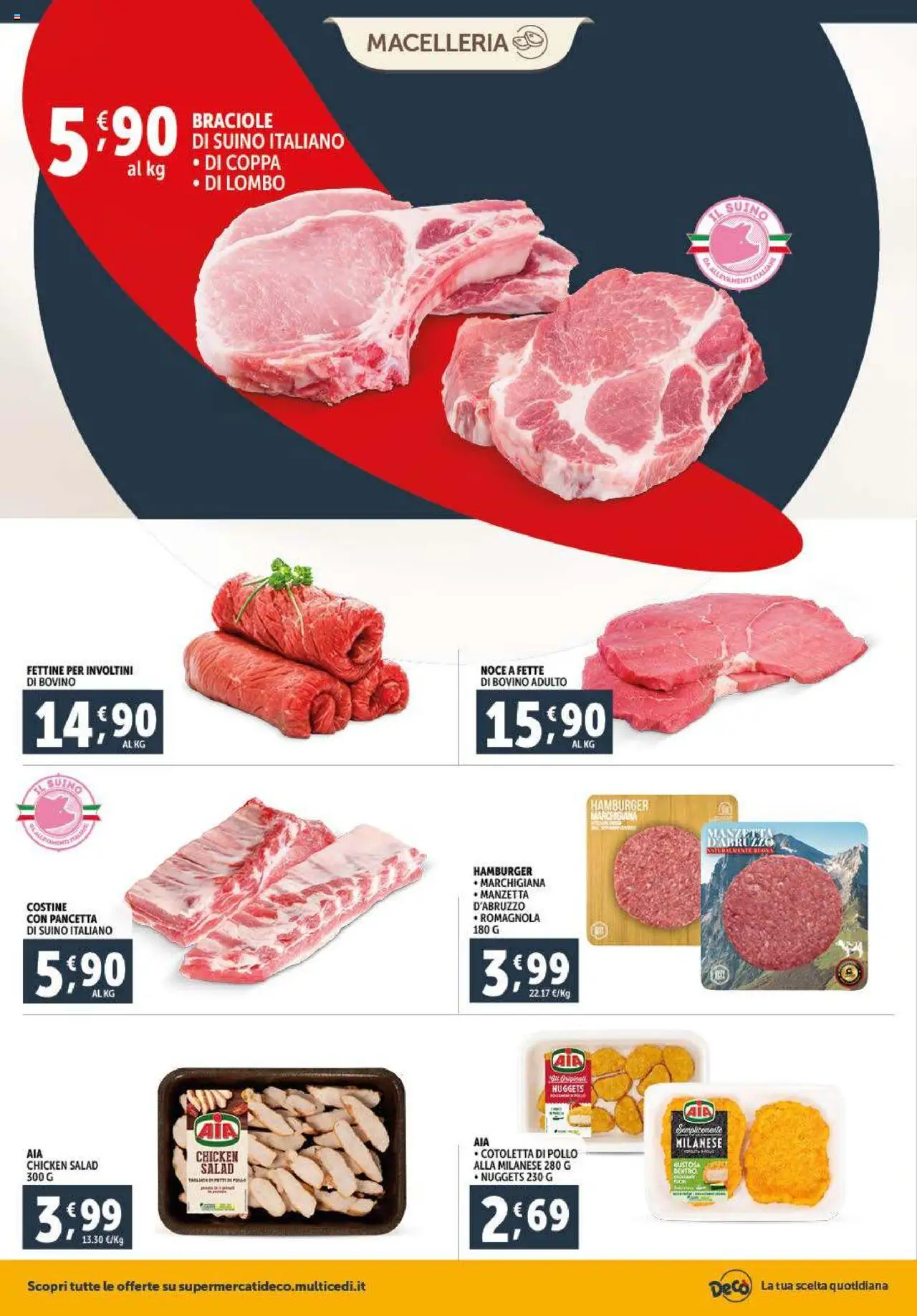 Volantino Decò del 16.10.2025 | Pagina: 6 | Prodotti: Bovino, Pollo, Suino, Hamburger