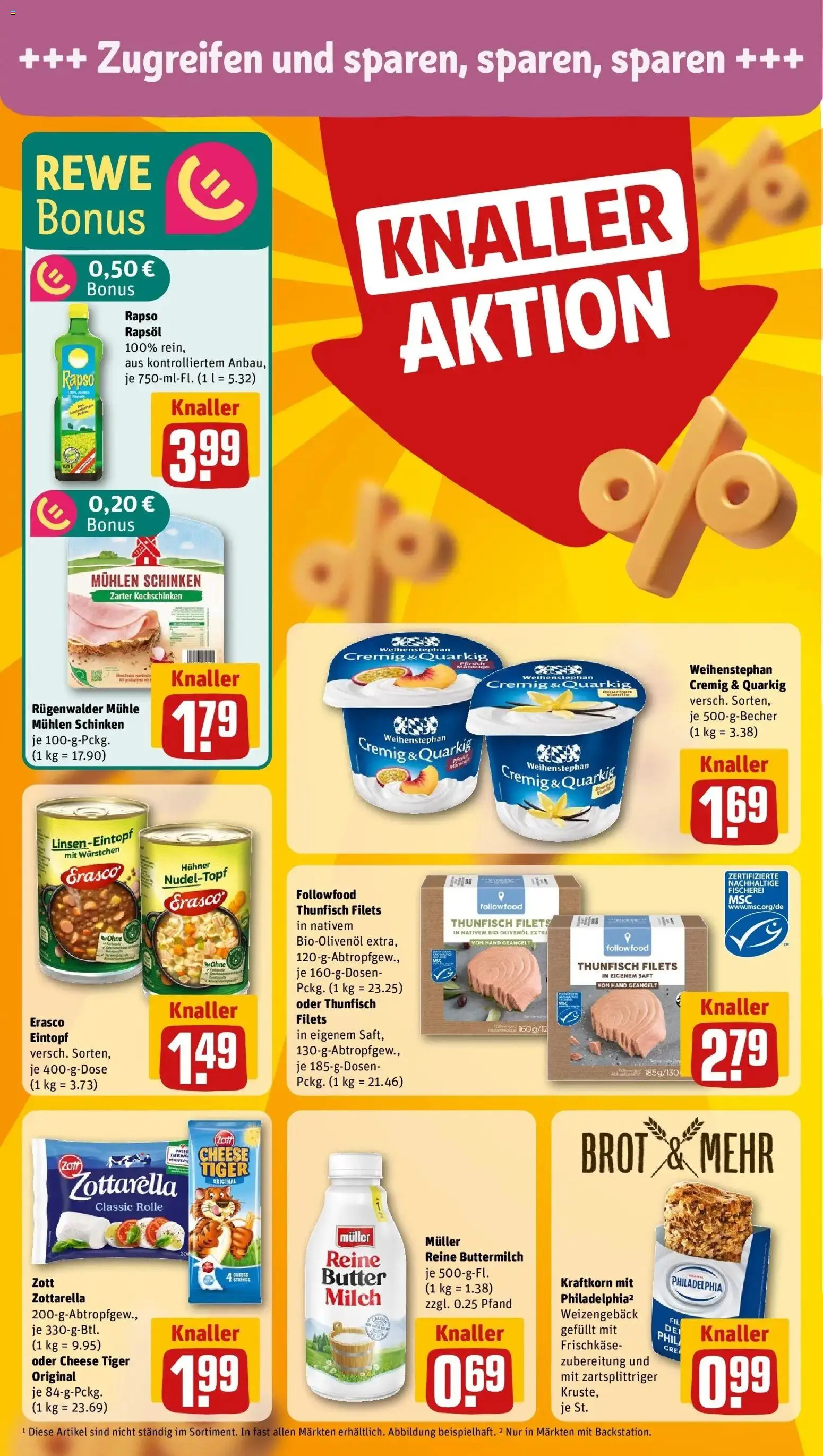 Rewe Prospekt Göttingen	 – gültig ab 15.03.2026 | Seite: 6 | Produkte: Thunfisch, Saft, Rapso rapsol, Frischkase