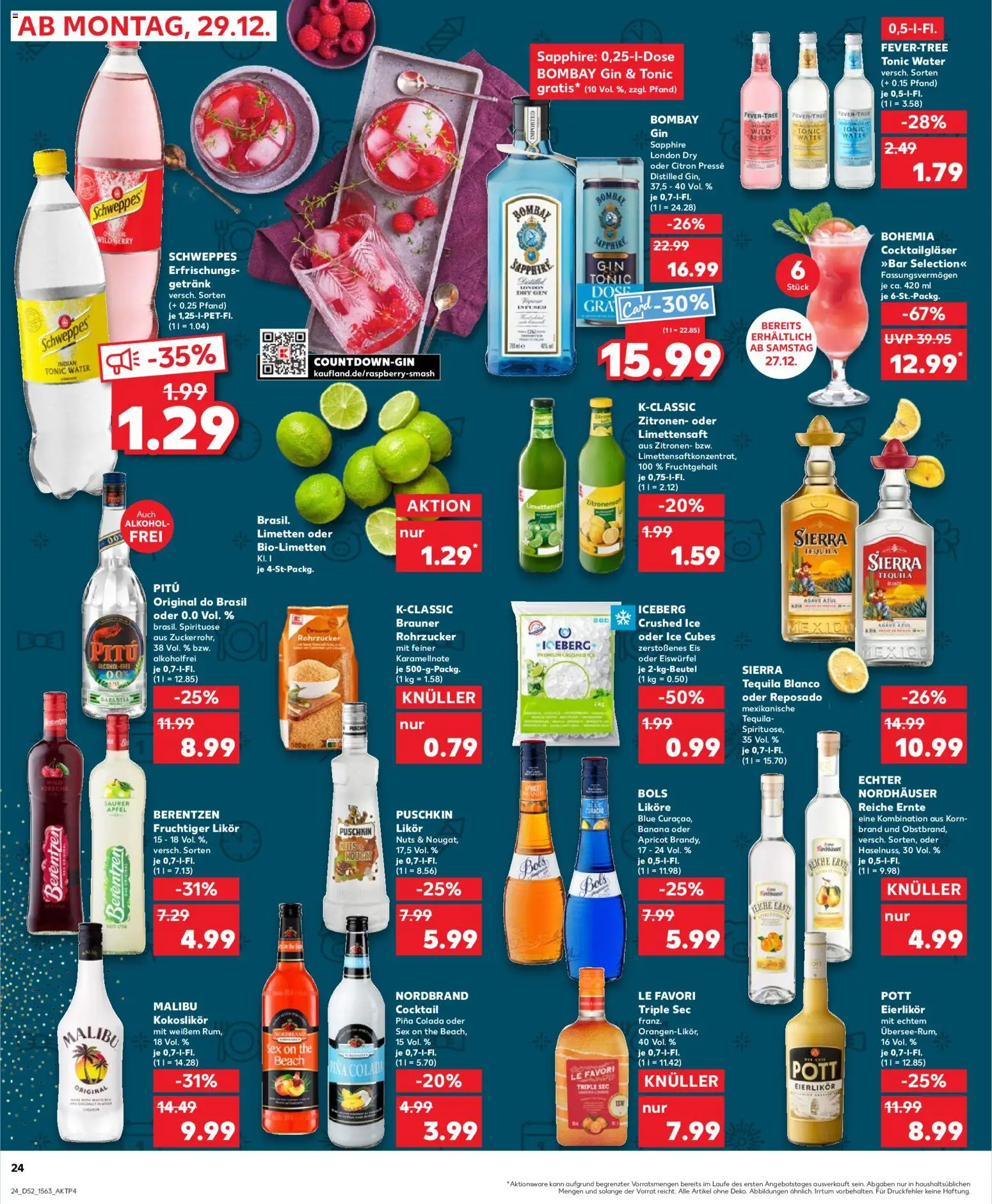 Kaufland prospekt Kiel	 – gültig ab 27.12.2025 | Seite: 24 | Produkte: Äpfel, Gin, Eis, Berentzen