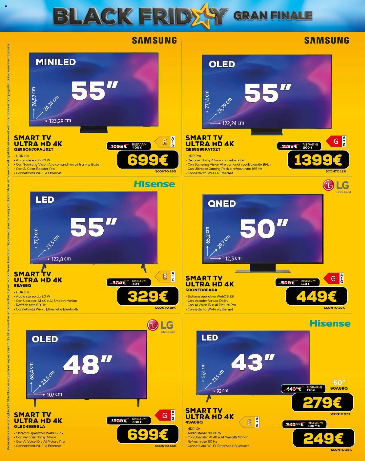 Volantino Euronics del 26.11.2025 | Pagina: 4 | Prodotti: smart TV, Decoder, TV, Samsung