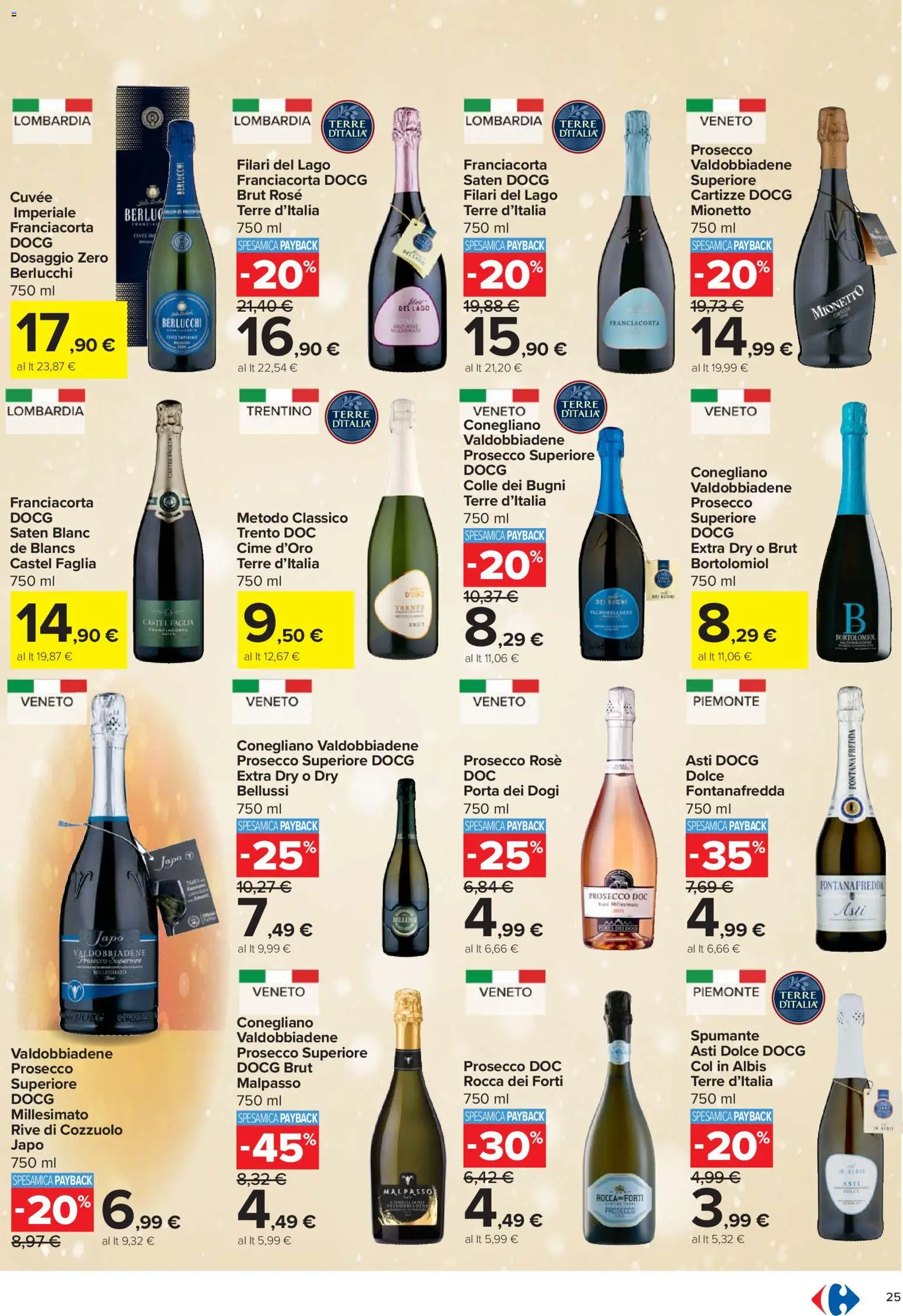 Volantino Carrefour del 27.11.2025 | Pagina: 25 | Prodotti: Prosecco, Spumante