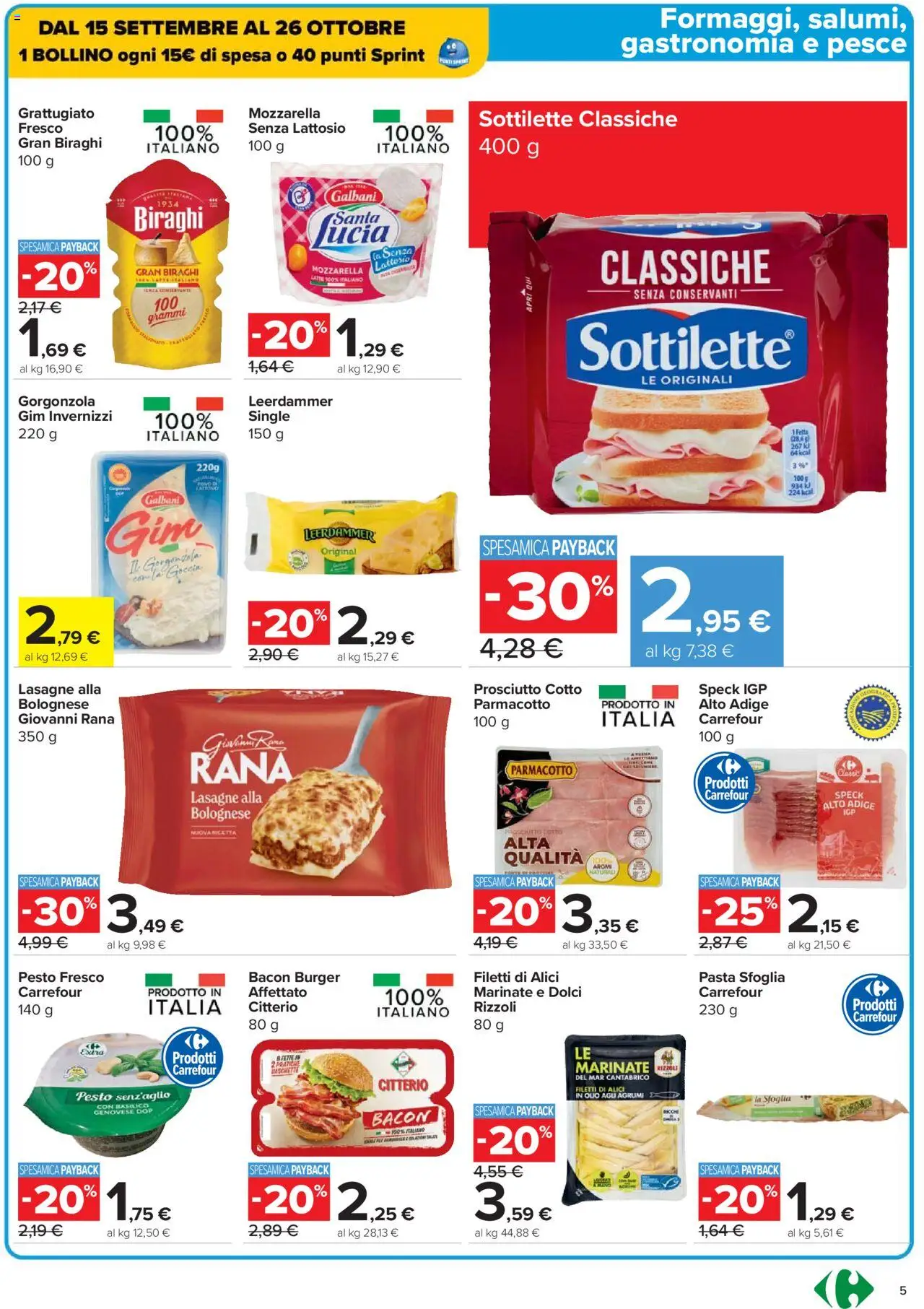 Volantino Carrefour del 14.10.2025 | Pagina: 5 | Prodotti: Speck, Basilico, Alici, Vaschette
