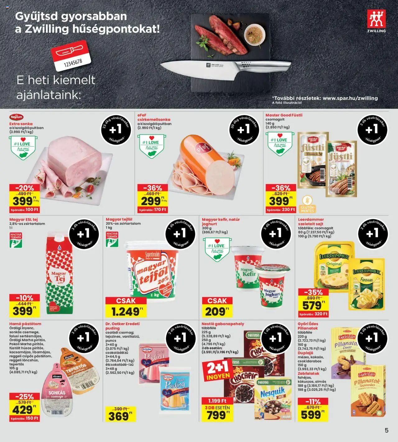 Interspar akciós ujság - amely érvényes a következő dátumtól: 24.10.2025 | Oldal: 5 | Termékek: Kefir, Tej, Sajt, Tejföl
