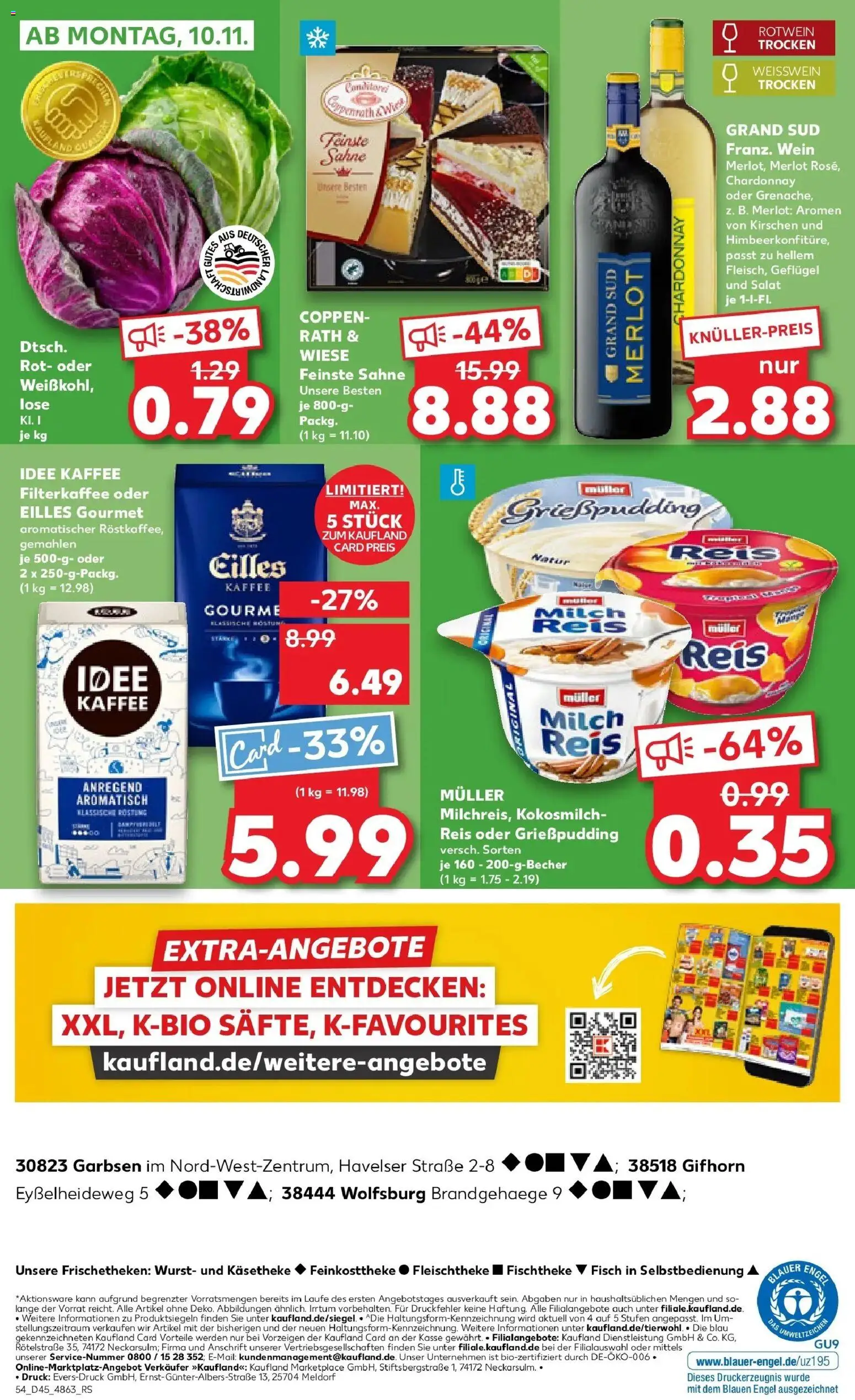 Kaufland prospekt Garbsen	 – gültig ab 06.11.2025 | Seite: 54 | Produkte: Idee kaffee, Weißwein, Merlot, Salat
