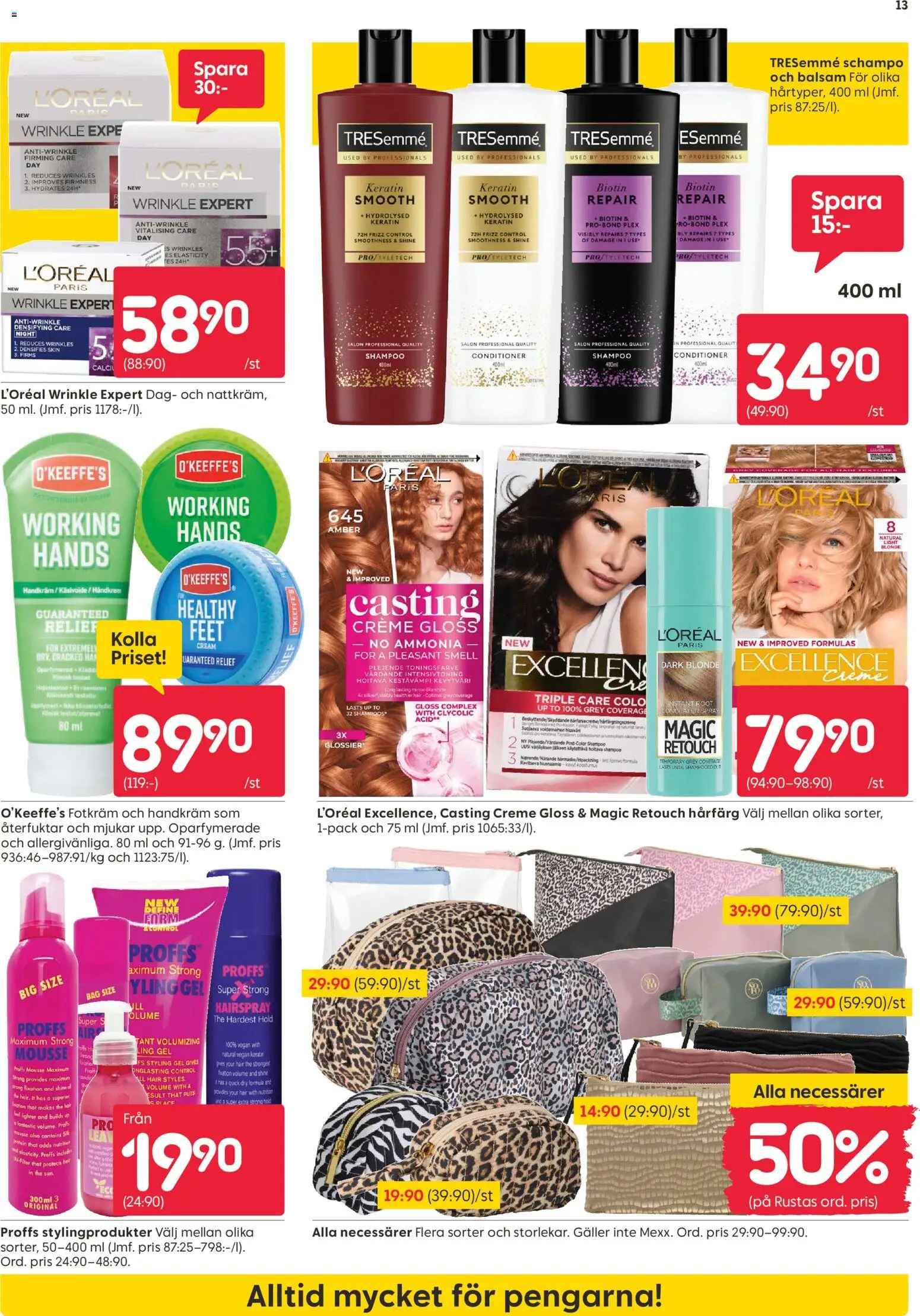 Rusta reklamblad aktuell från 02.03.2026 | Sida: 13 | Produkter: Schampo, Balsam, Hårfärg, Radio