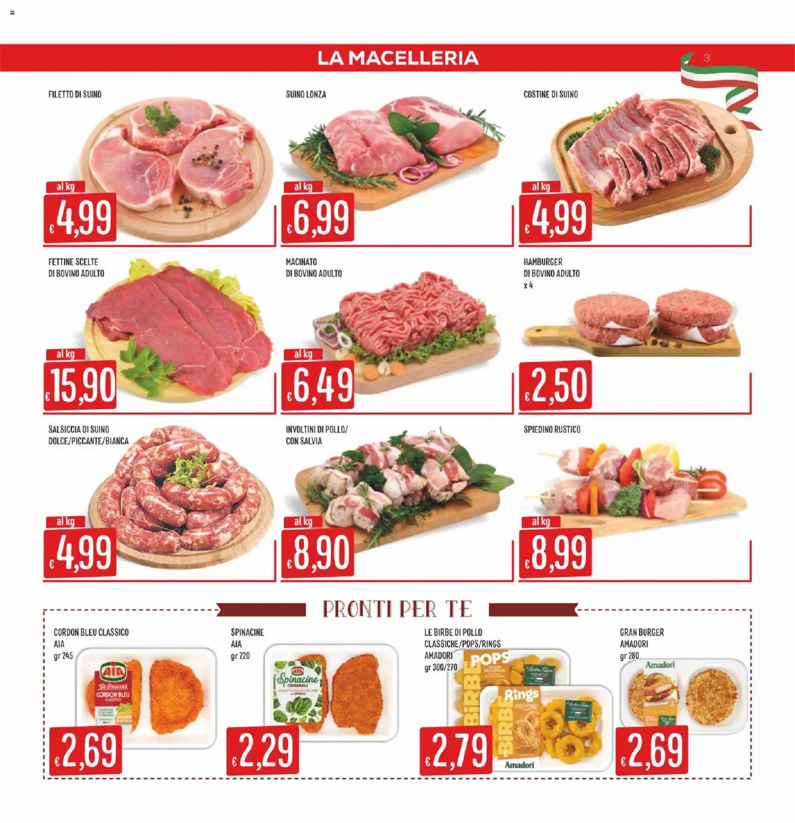 Volantino SISA del 16.04.2026 | Pagina: 3 | Prodotti: Bovino, Tè, Salsiccia, Hamburger