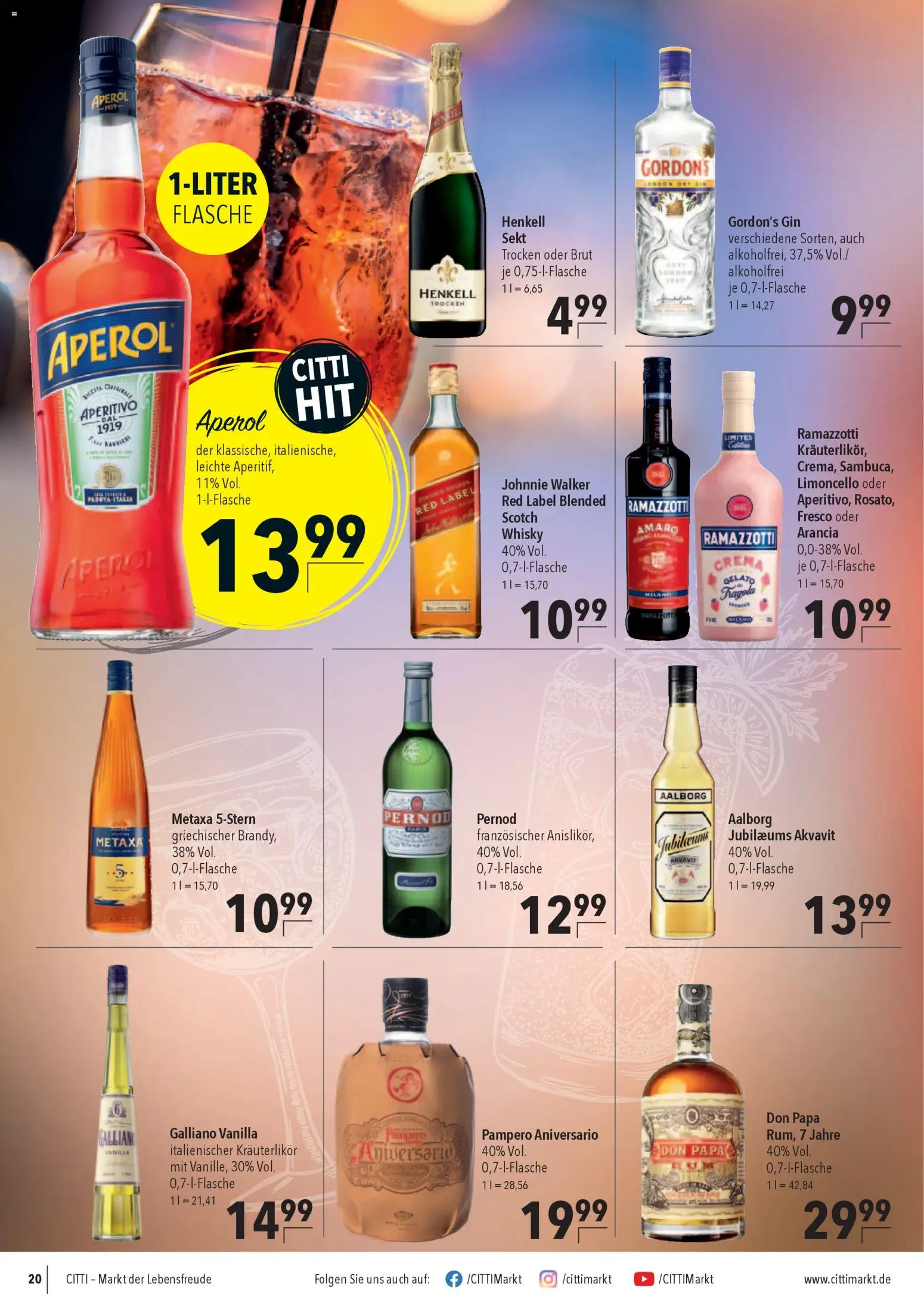 CITTI Markt Prospekt 	 – gültig ab 25.02.2026 | Seite: 20 | Produkte: Whisky, Sekt, Limoncello, Johnnie walker