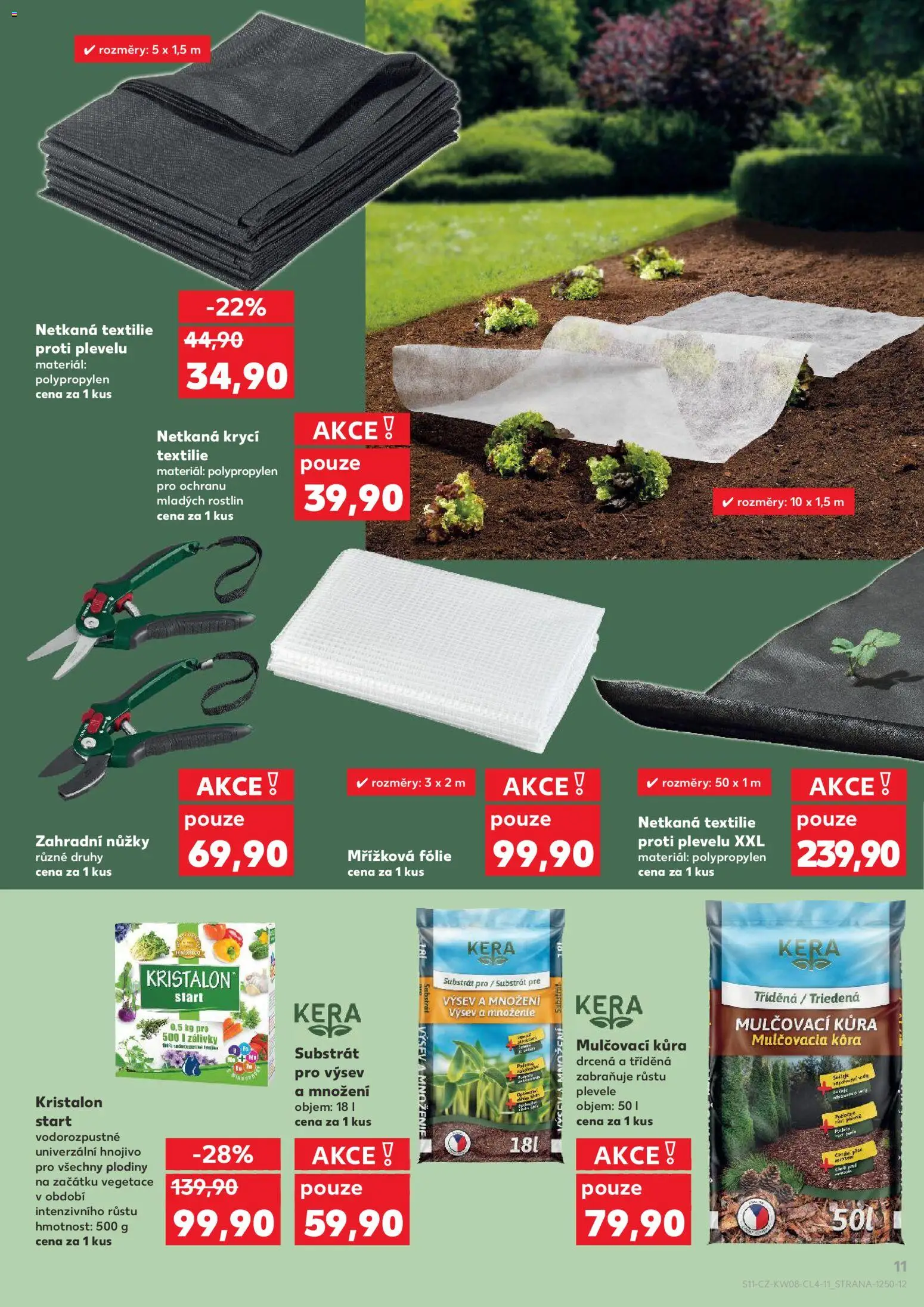 Kaufland leták - Praha 4 od 18.02.2026 | Strana: 11 | Produkty: Fólie, Mulčovací kůra, Zahradní nůžky, Hnojivo