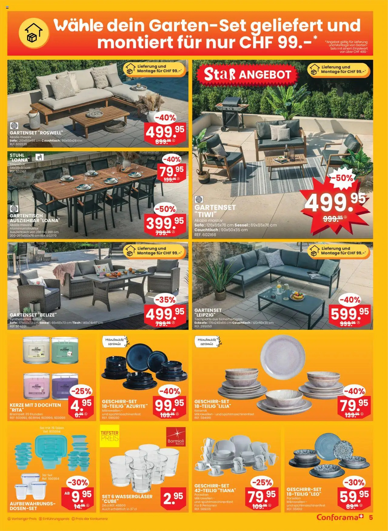 Conforama Aktionen ab 28.05.2025 | Seite: 5 | Produkte: Tisch, Sofa, Couchtisch, Stuhl