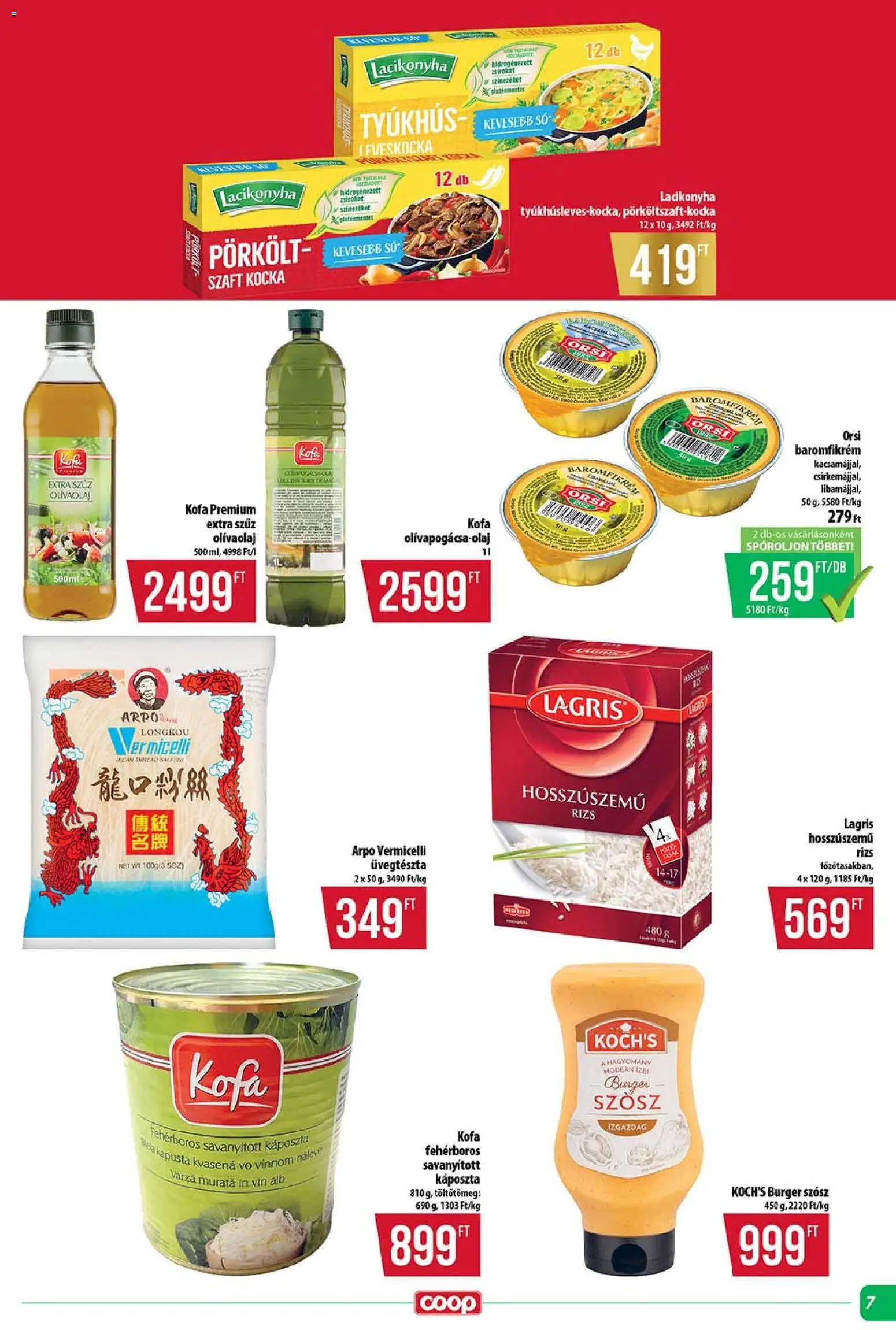COOP akciós ujság - amely érvényes a következő dátumtól: 15.01.2026 | Oldal: 7 | Termékek: Rizs, Szósz, Só, Olívaolaj