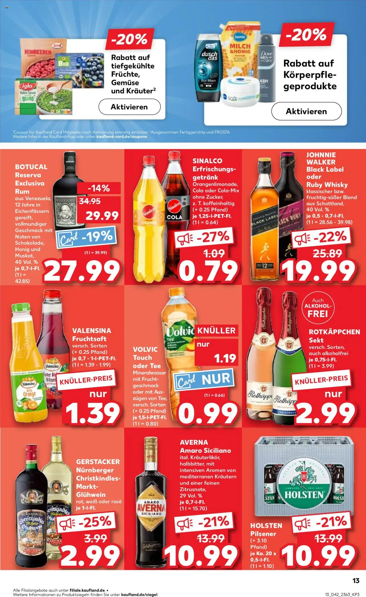 Kaufland prospekt Bremen	 – gültig ab 16.10.2025 | Seite: 13 | Produkte: Rotkappchen sekt, Whisky, Holsten, Gemüse