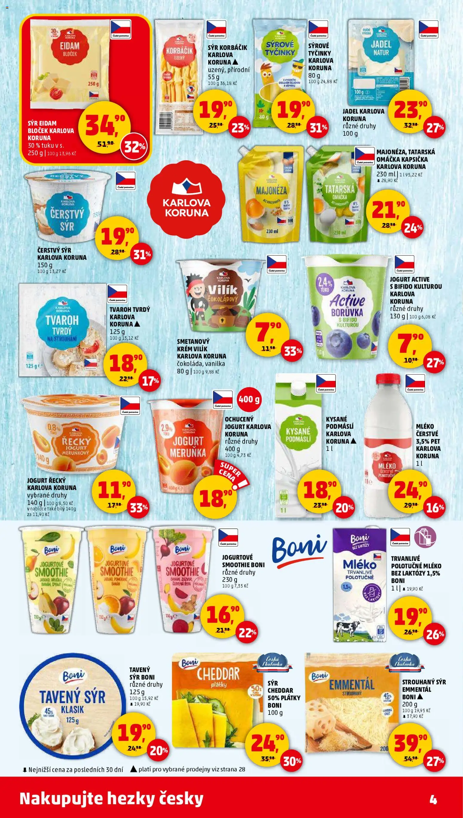 Penny Market leták - Čtvrtečník od 30.10.2025 | Strana: 4 | Produkty: Mléko, Polotučné mléko, Podmáslí, Tatarská omáčka
