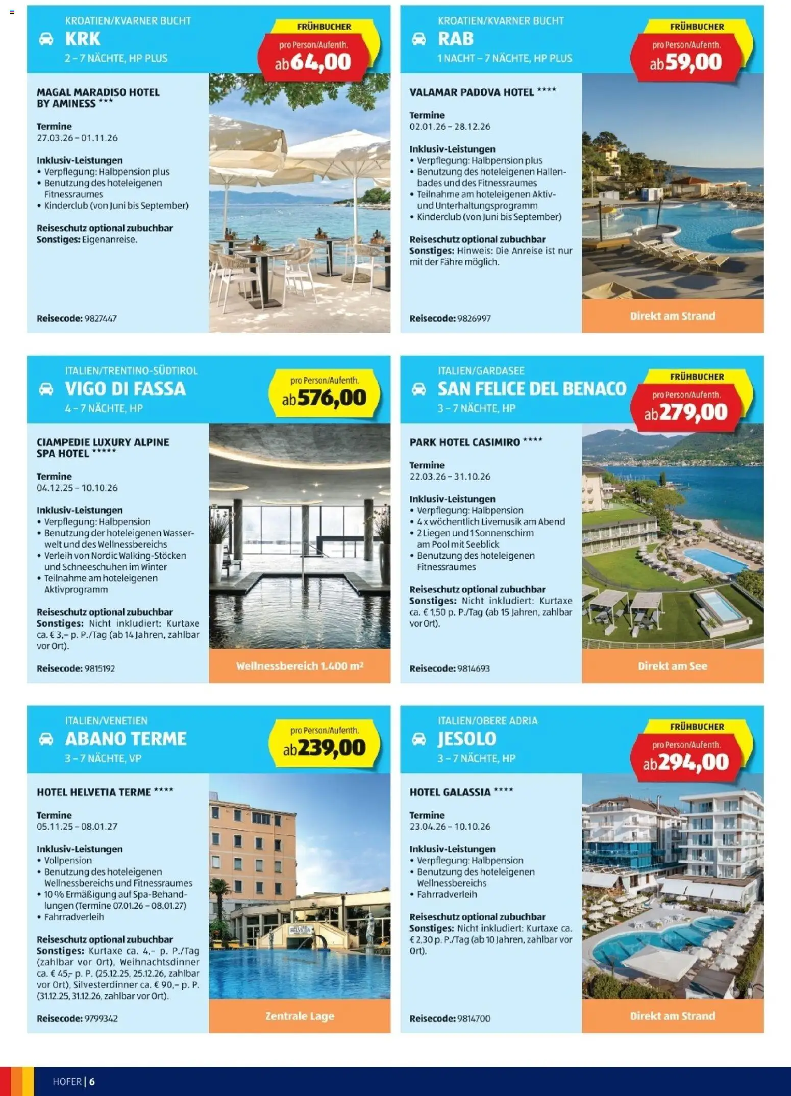 Hofer Reisen Flugblatt gültig ab 28.10.2025 | Seite: 6 | Produkte: Wasser