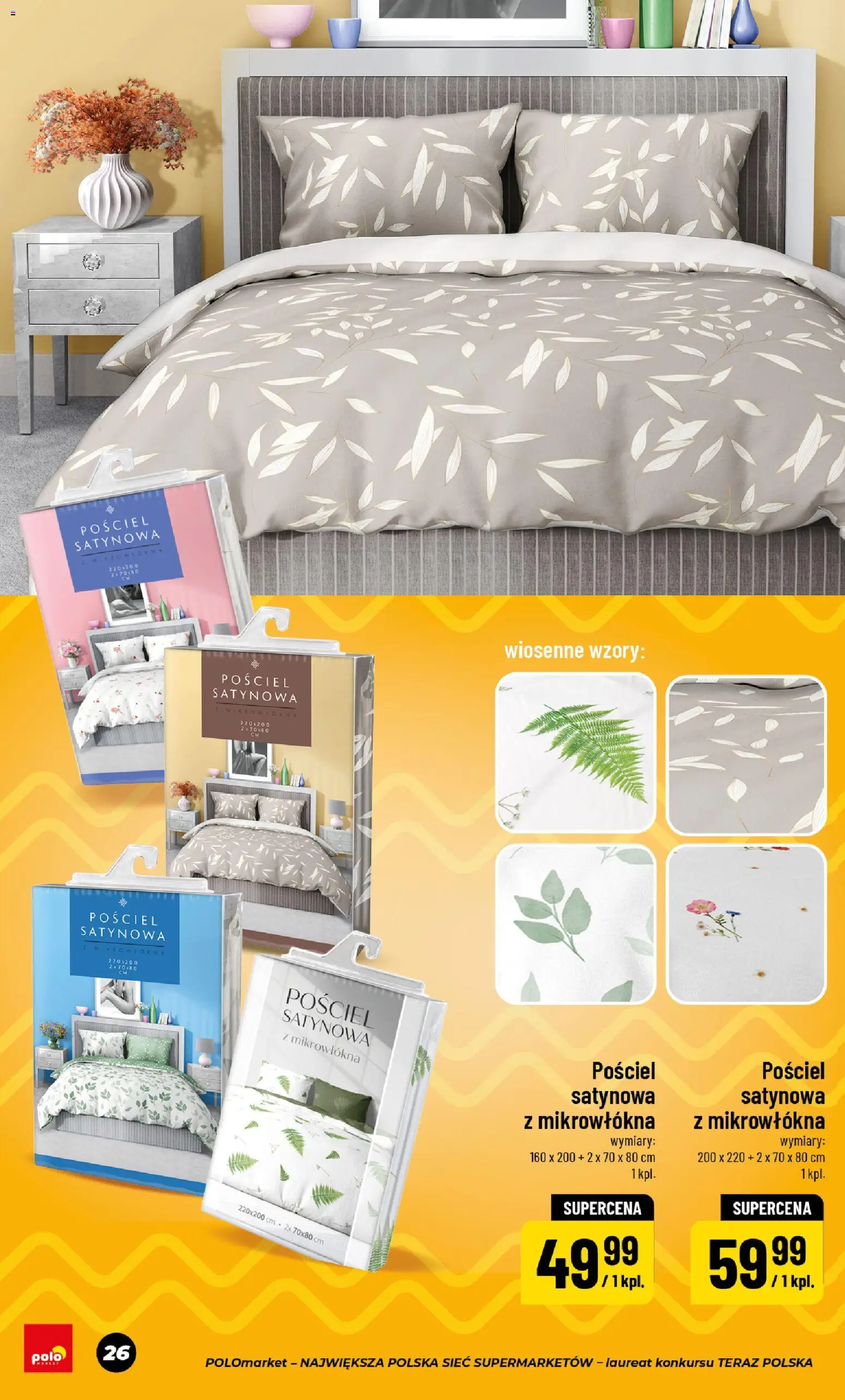 POLOmarket gazetka - Wielkanoc od 06.03.2026 | Strona: 26 | Produkty: Pościel, Pościel satynowa, Pościel satynowa z mikrowłókna