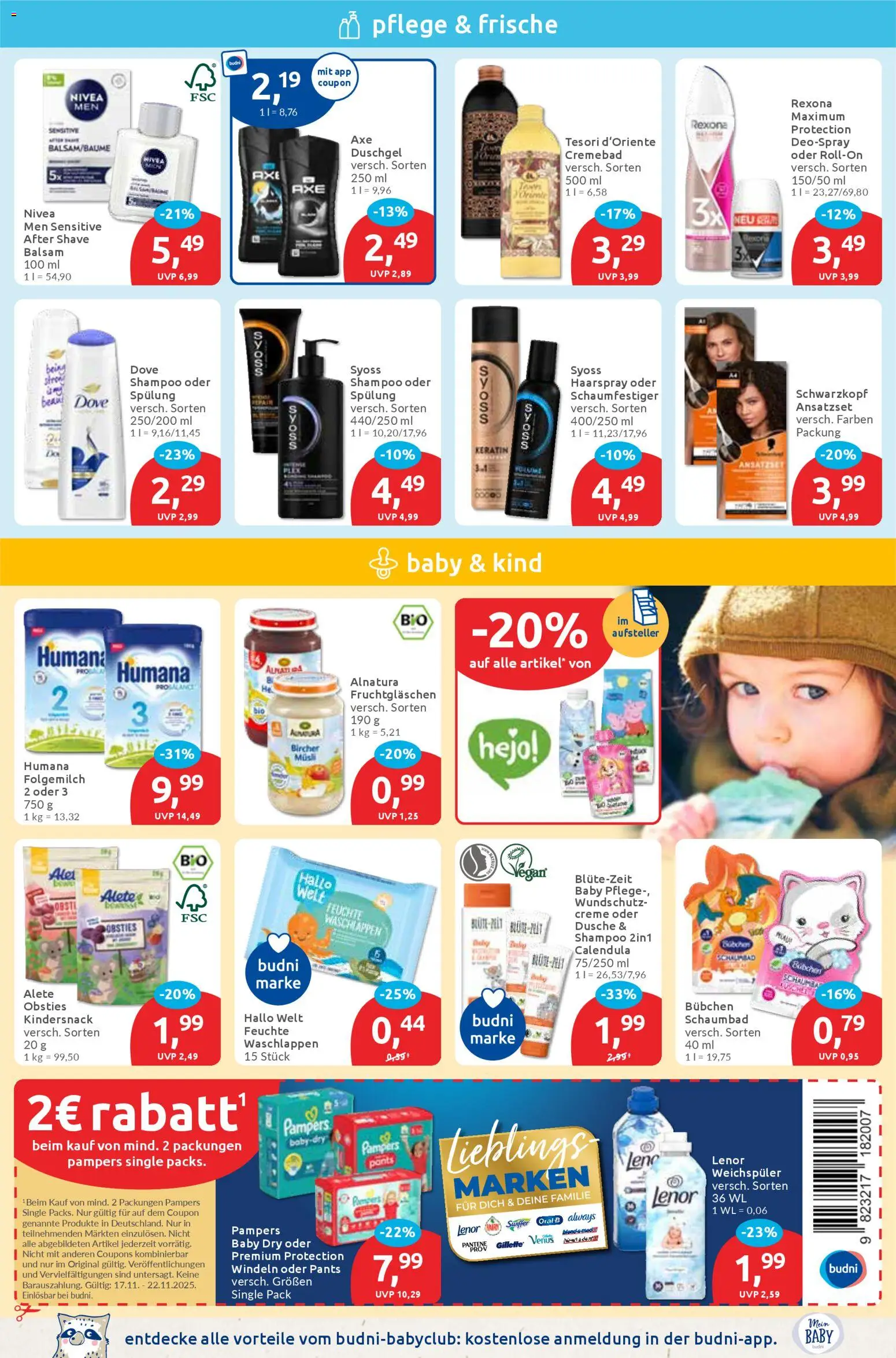 Budni Prospekt 	 – gültig ab 17.11.2025 | Seite: 3 | Produkte: Musli, Shampoo, Weichspüler, Deospray