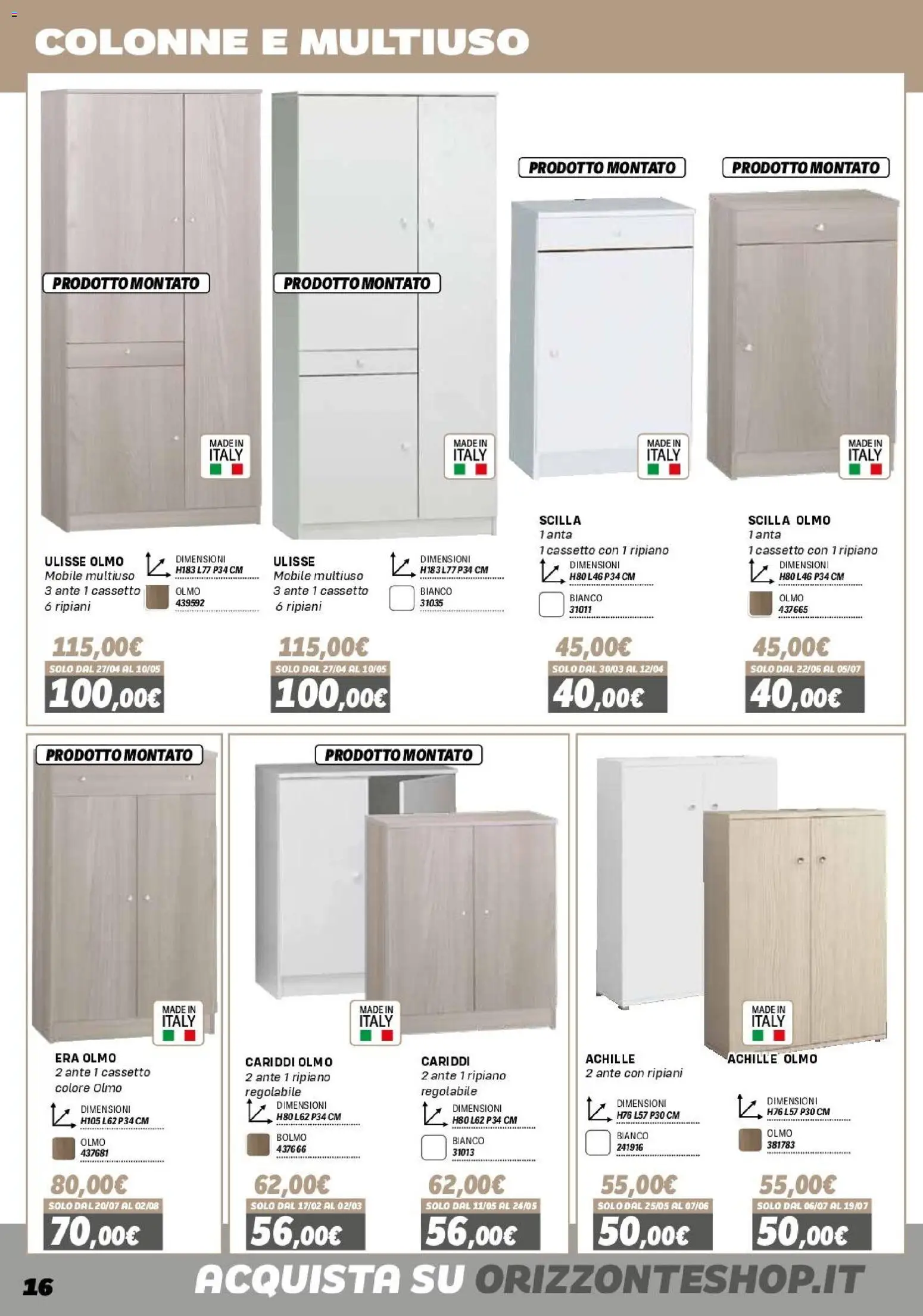 Volantino Orizzonte del 16.01.2026 | Pagina: 16 | Prodotti: Ripiano, Mobile