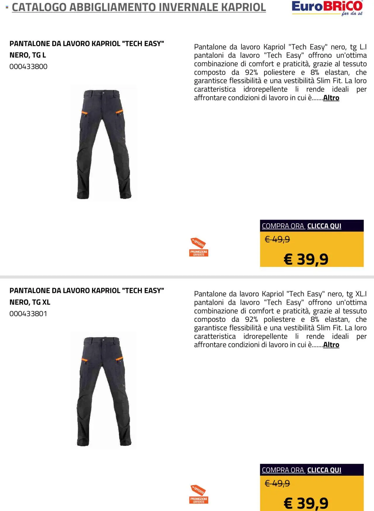 Volantino Eurobrico del 23.07.2025 | Pagina: 9 | Prodotti: Pantaloni