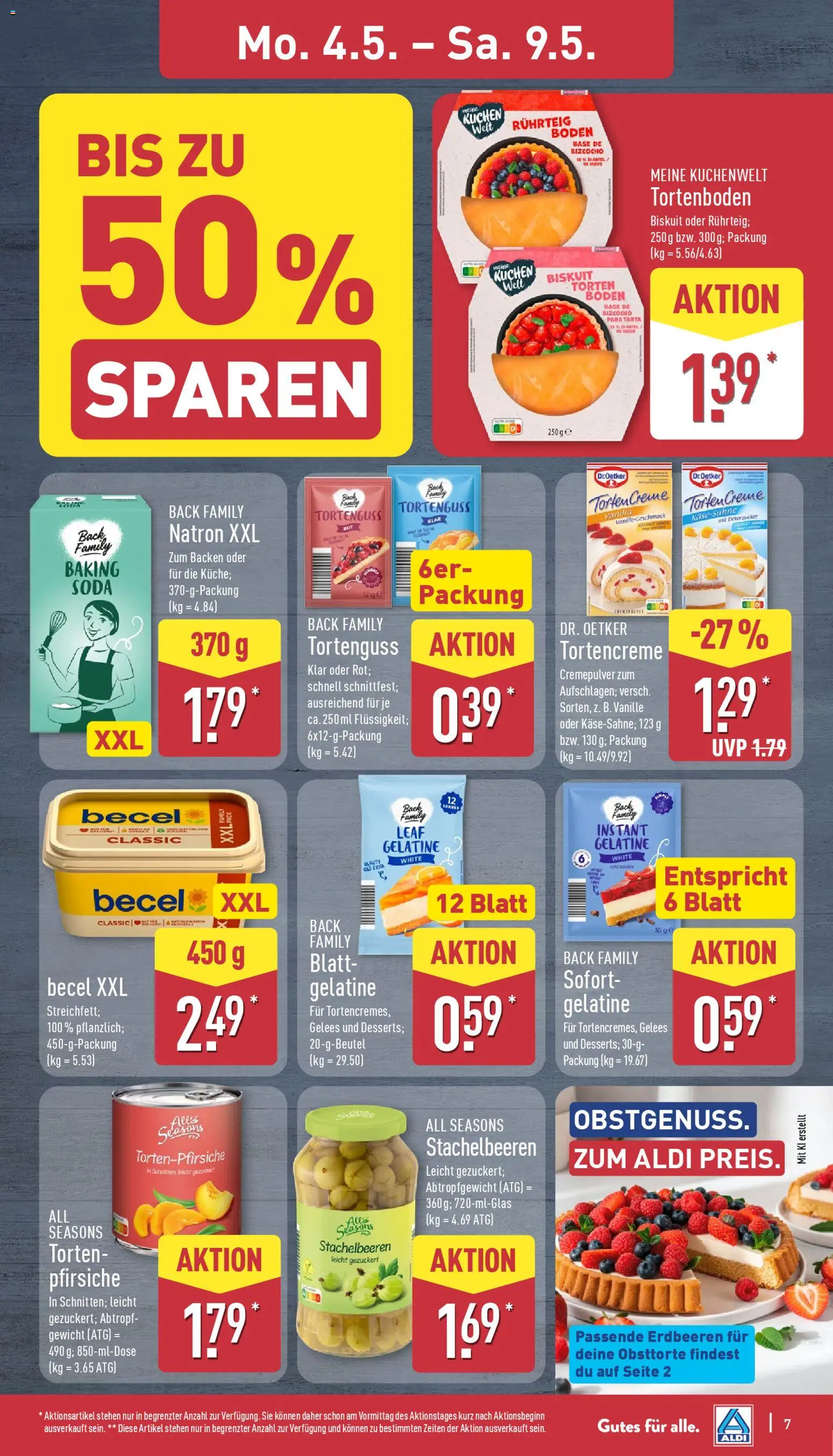 Aldi Prospekt 	 – gültig ab 04.05.2026 | Seite: 7 | Produkte: Gewicht, Creme, Kuchen, Erdbeeren