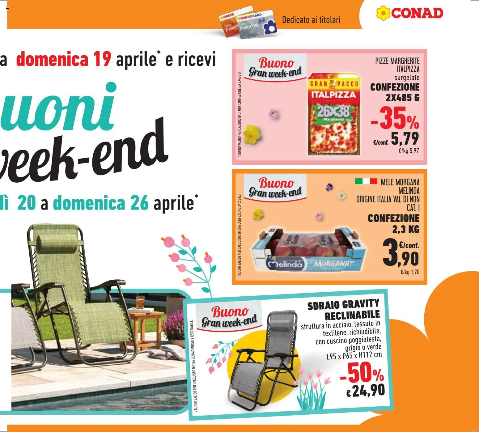 Volantino Conad del 08.04.2026 | Pagina: 41 | Prodotti: Mele, Sdraio, Cuscino