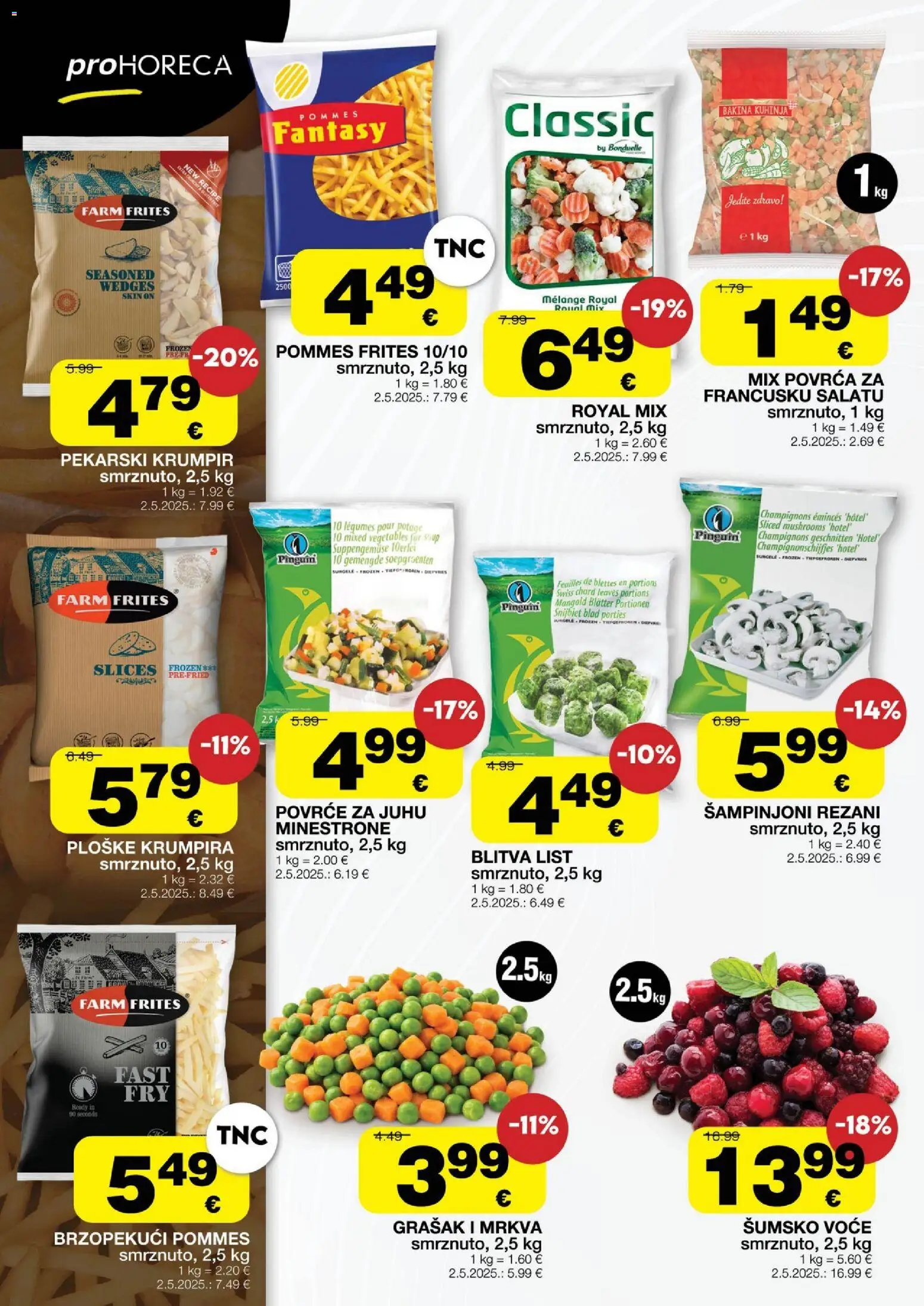 Stanić Diskont katalog | vrijedi od 19.03.2026 | Stranica: 14 | Proizvodi: Pommes frites, Mrkva, Šampinjoni, Povrće