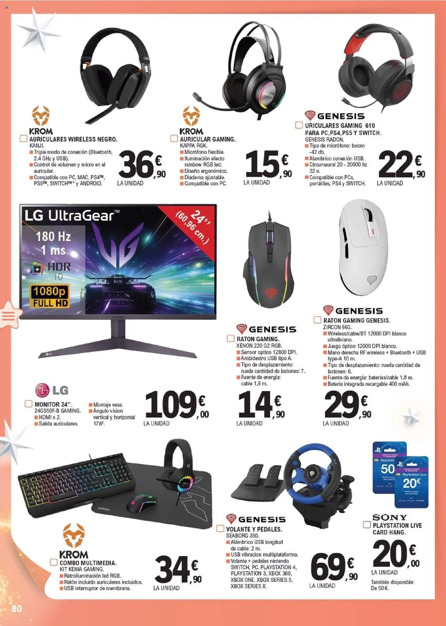 E.Leclerc - Juguetes  │ válido desde el 03.11.2025 | Página: 80 | Productos: Nintendo, Xbox, Micrófono, USB