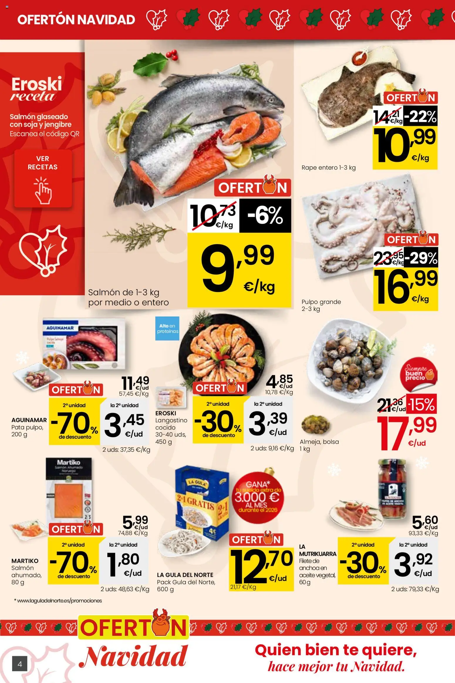 Eroski - Ofertón Navidad City │ válido desde el 27.11.2025 | Página: 4 | Productos: Aceite, Té, Παιχνίδια, Langostino