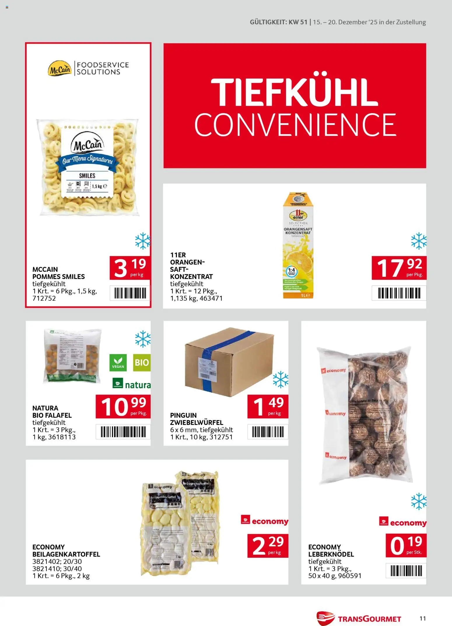 Transgourmet Zustellaktion gültig ab 15.12.2025 | Seite: 11 | Produkte: Saft, Orangen