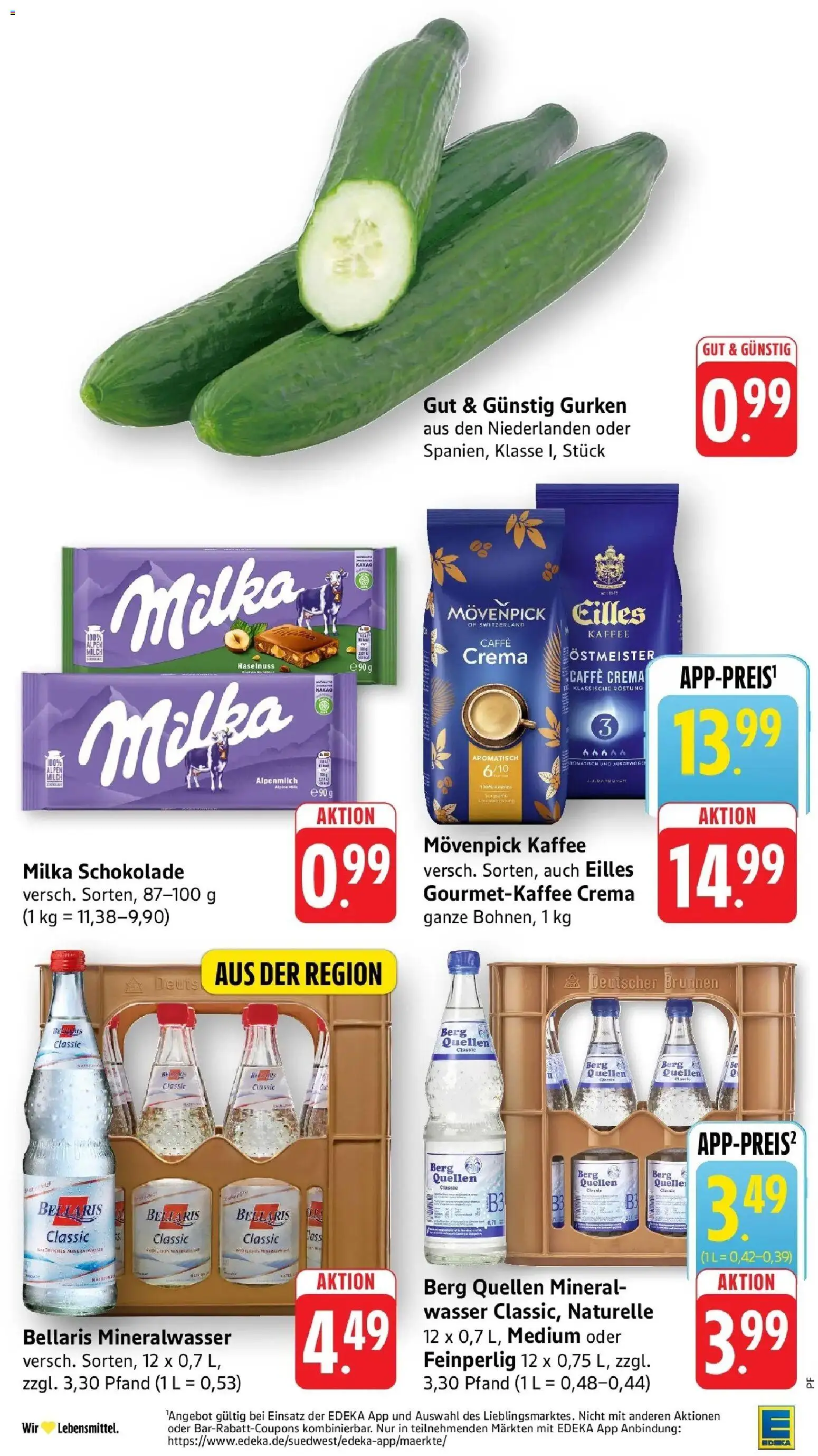 Edeka prospekt Steinfeld	 – gültig ab 02.03.2026 | Seite: 2 | Produkte: Milka, Wasser, Movenpick kaffee, Gurken